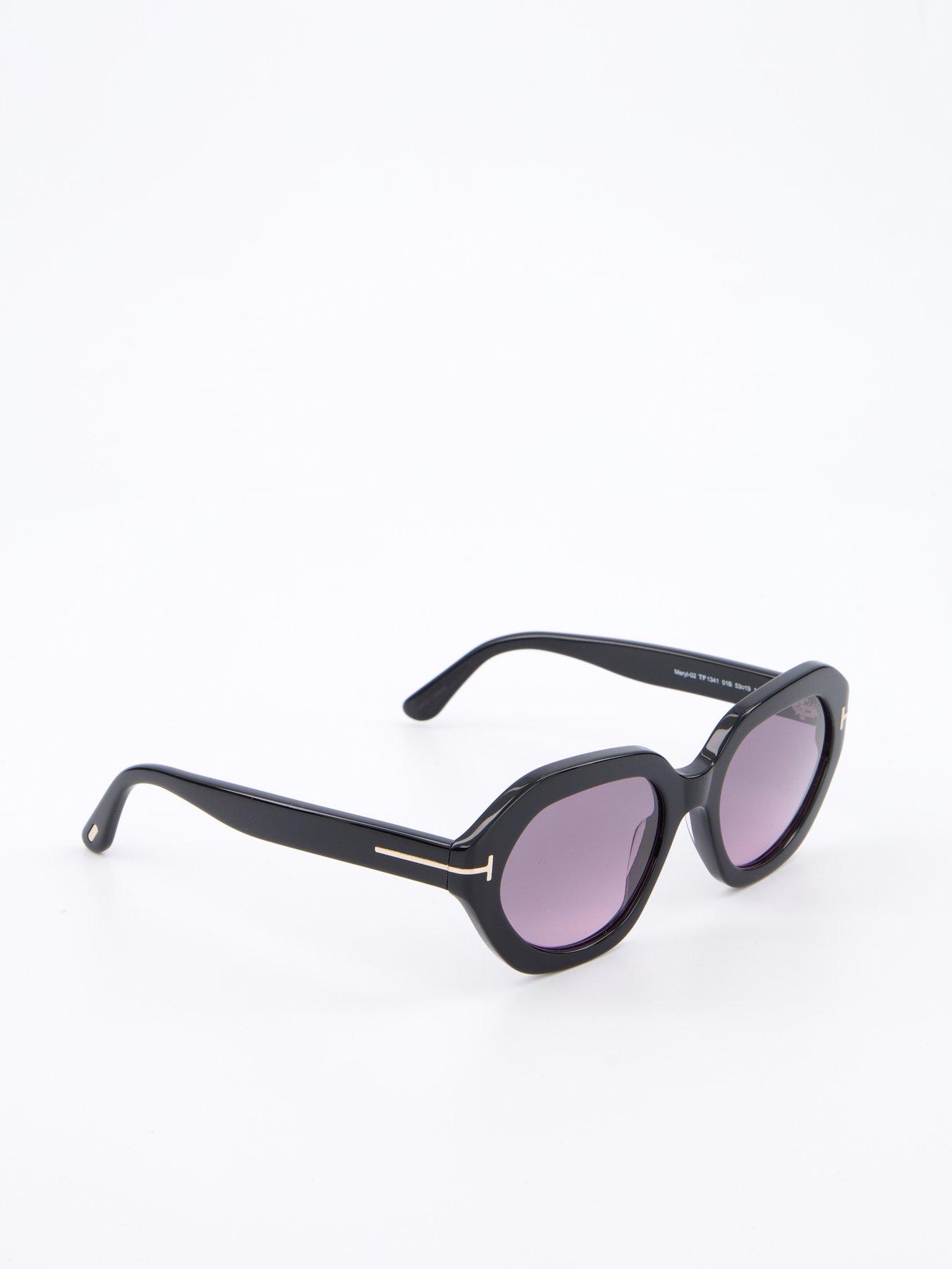 Image 3 of 6 of Tom Ford Meryl-02 Geometric Sunglasses - Shiny Black