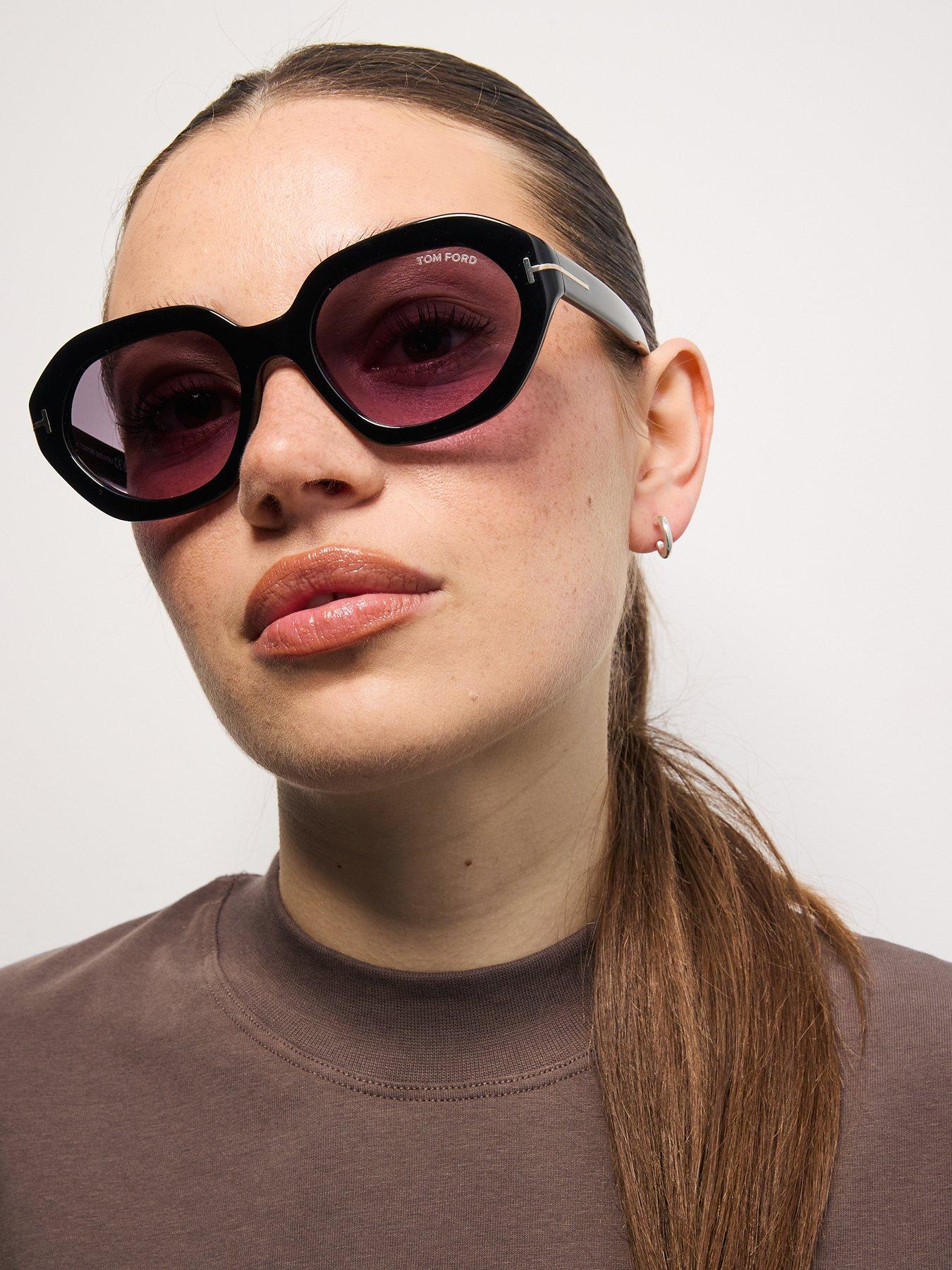 Image 6 of 6 of Tom Ford Meryl-02 Geometric Sunglasses - Shiny Black