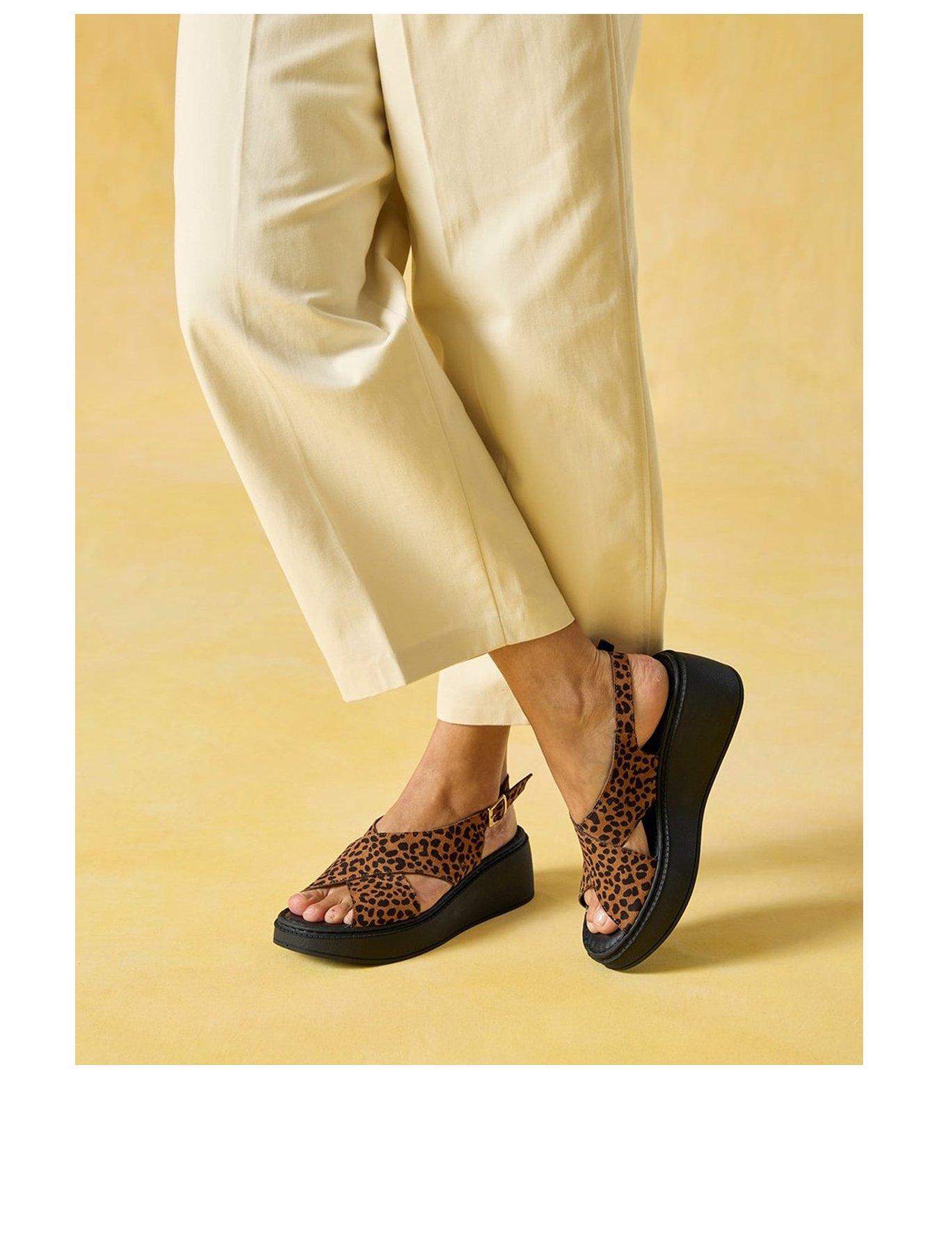 Image 2 of 7 of Hush Puppies Bex Wedge Sandal-leopard/black