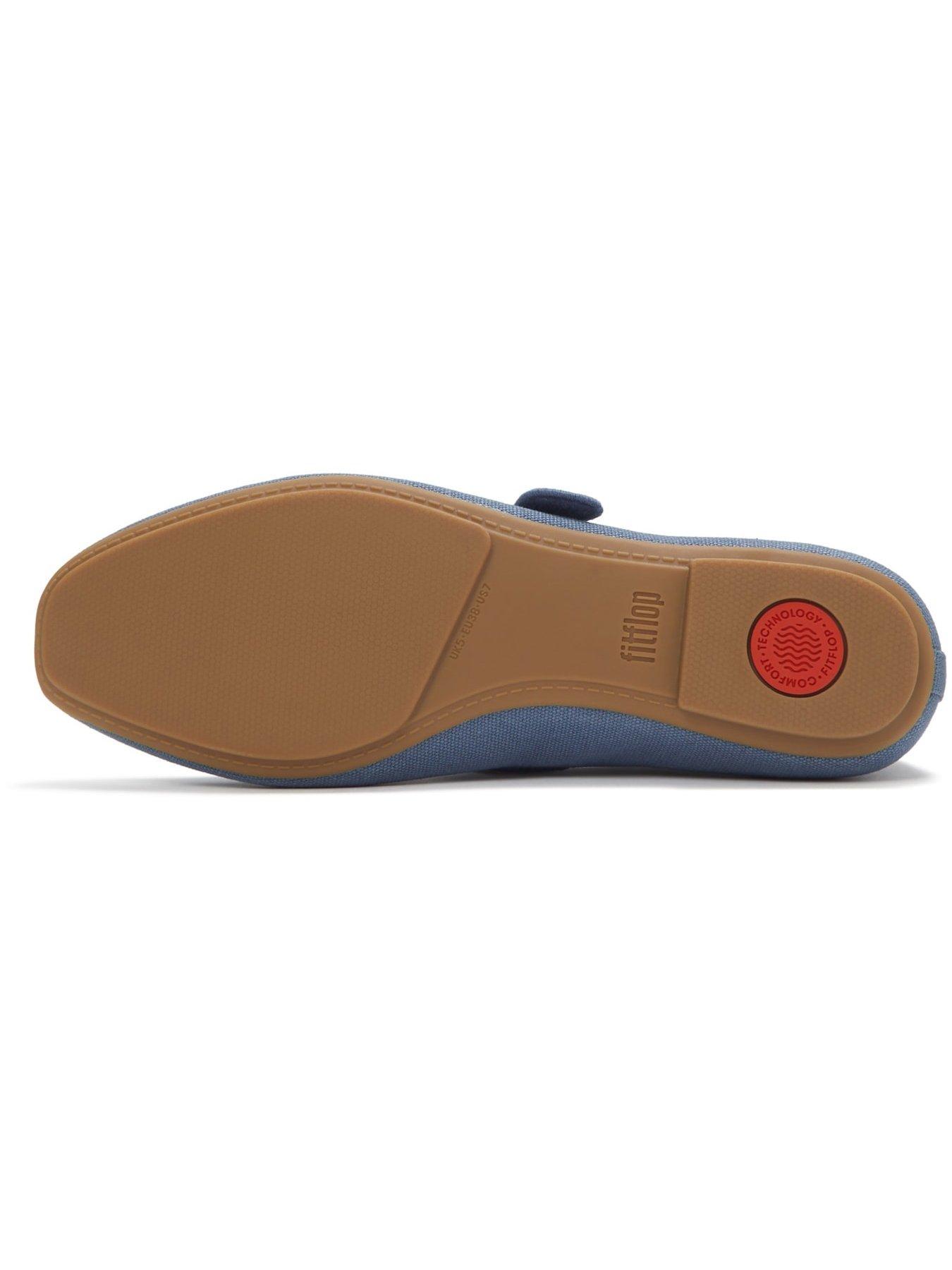Image 6 of 7 of FitFlop Delicato Wave-edge Canvas Mary Janes