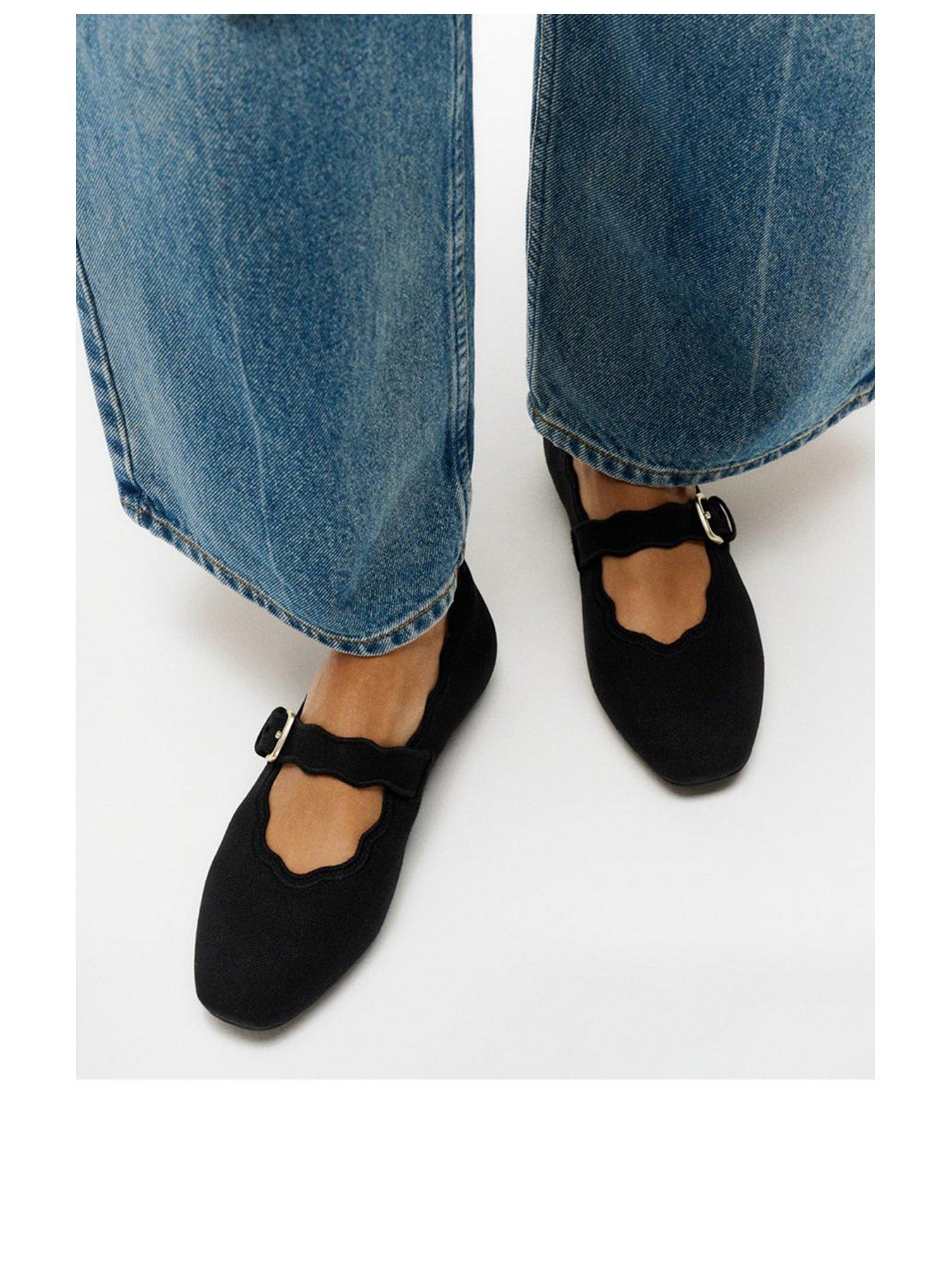 Image 2 of 6 of FitFlop Delicato Wave-edge Canvas Mary Janes