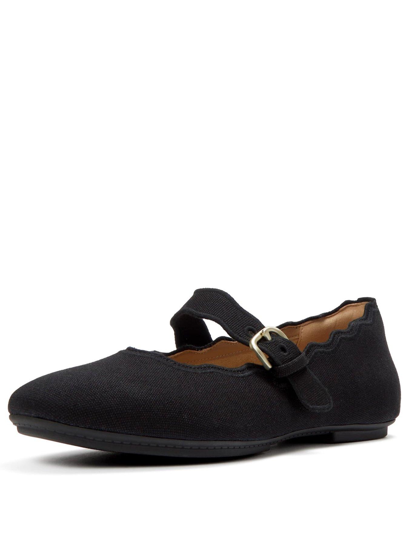 Image 3 of 6 of FitFlop Delicato Wave-edge Canvas Mary Janes