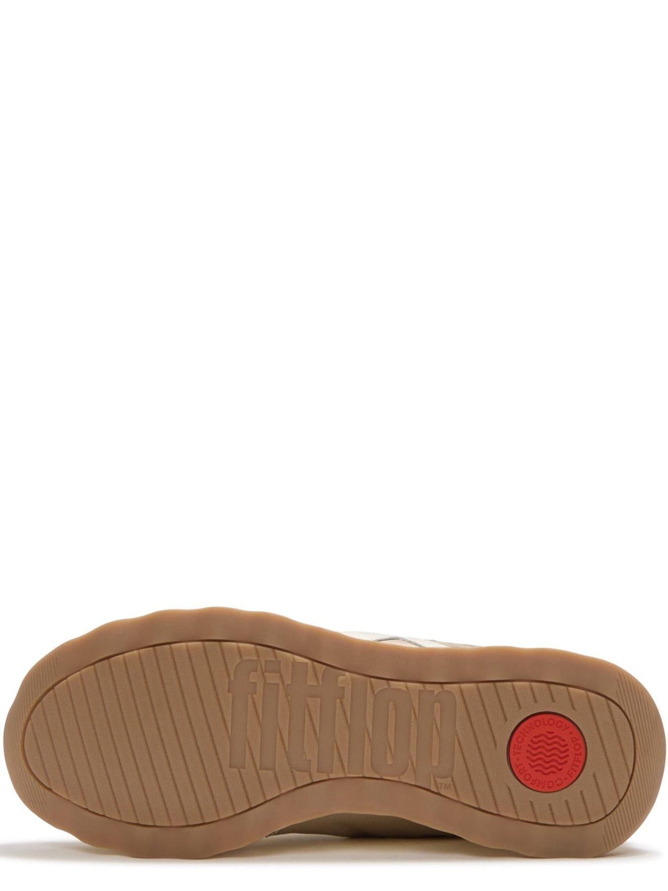 Image 4 of 5 of FitFlop Retro-q Ff Metallic-fabric/suede Sneakers - Gold Mix