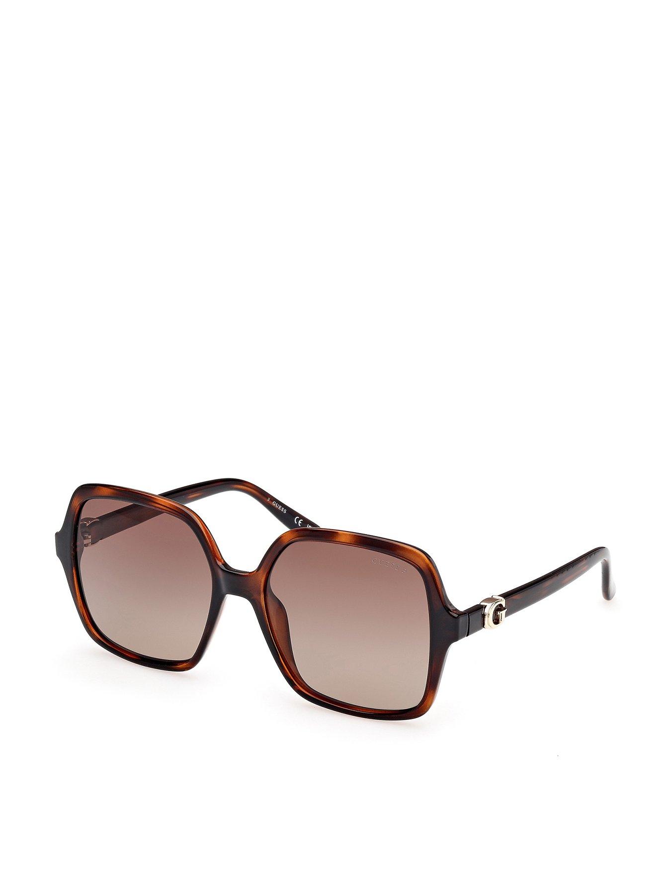 Image 1 of 7 of Guess Sqaure Sunglasses - Dark Havana