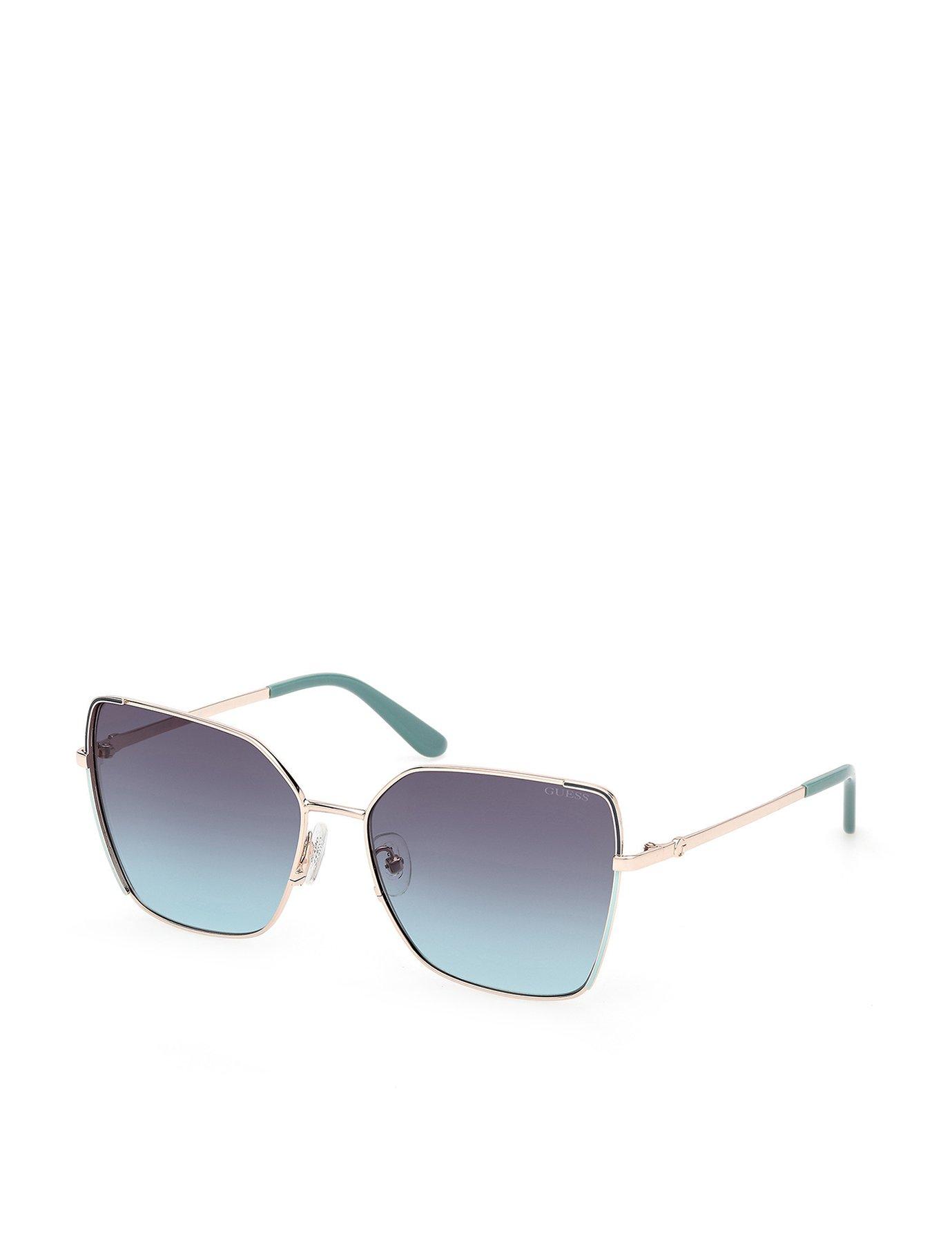 Image 1 of 6 of Guess Butterfly Sunglasses - Gold