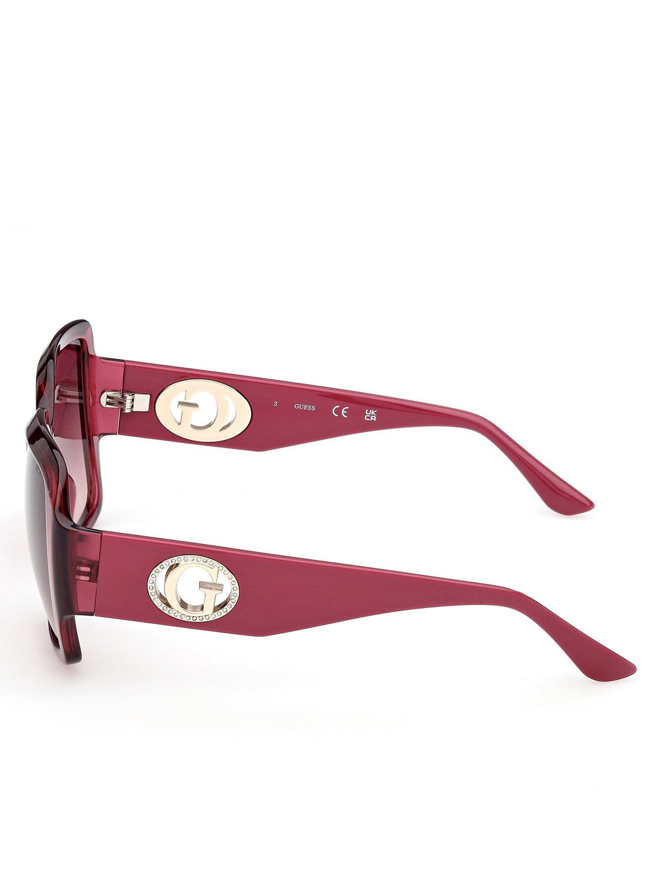 Image 3 of 5 of Guess Square Sunglasses - Shiny Bordeaux