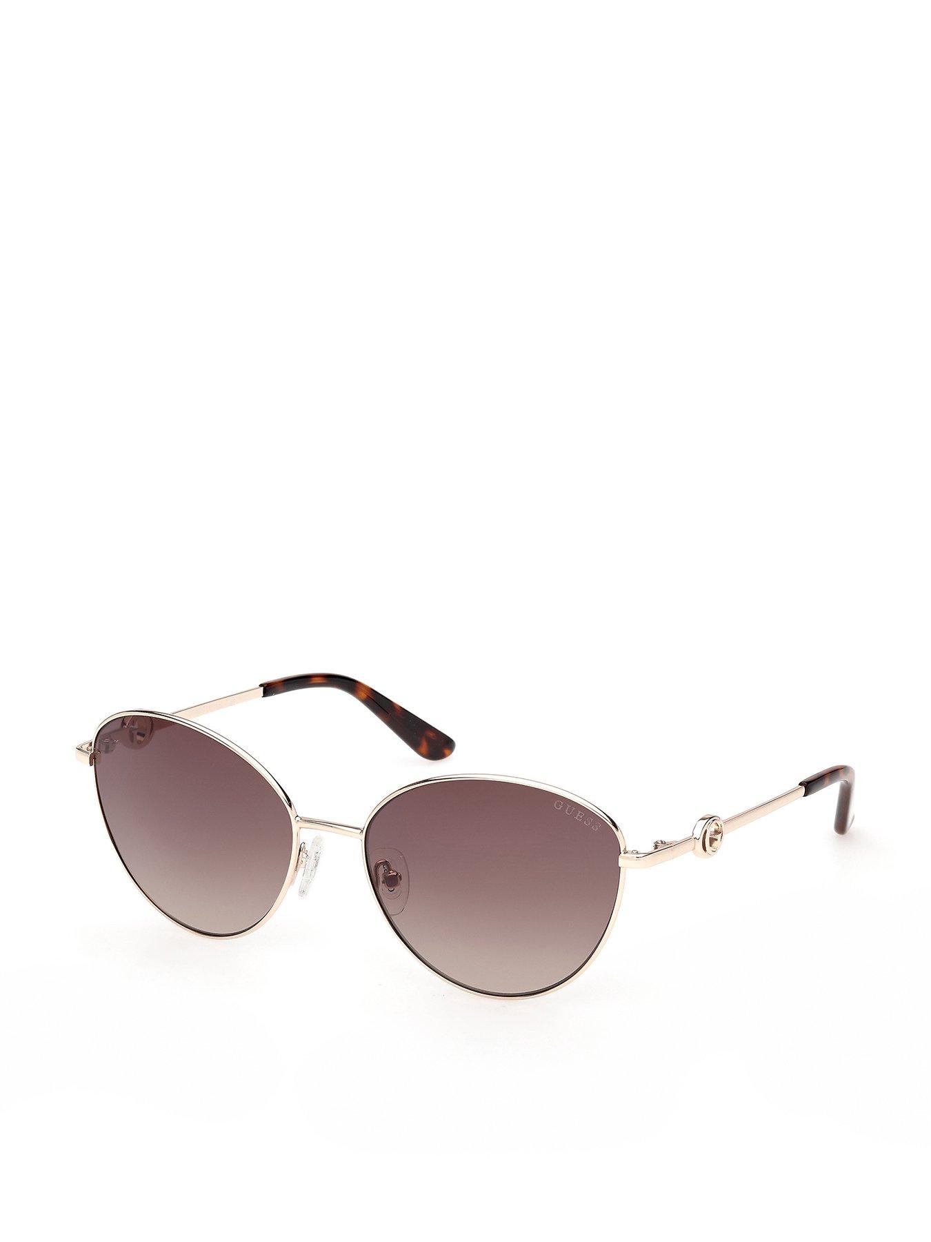 Image 1 of 7 of Guess Round Sunglasses - Gold