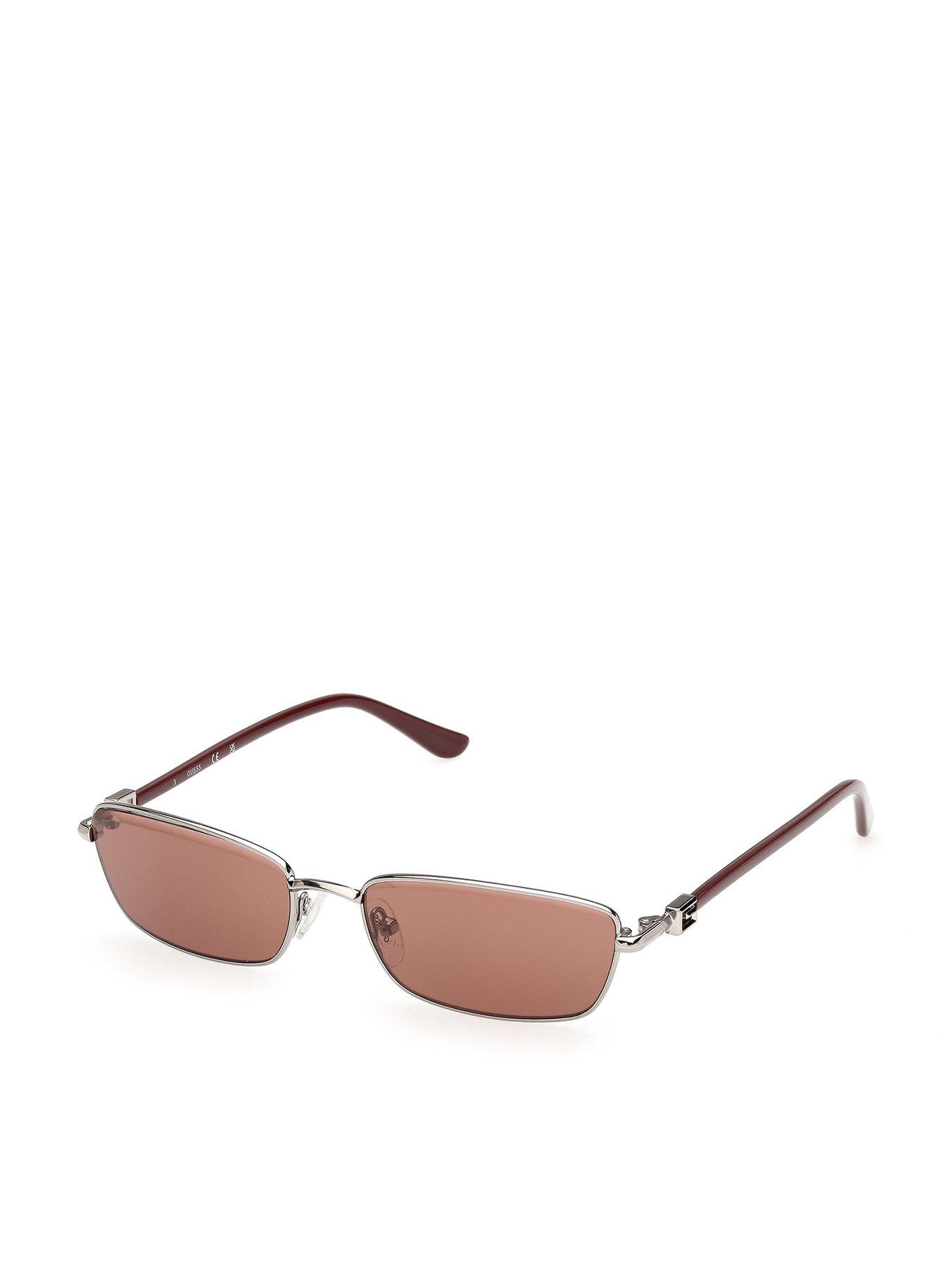 Image 1 of 5 of Guess Rectangular Sunglasses - Shiny Gunmetal