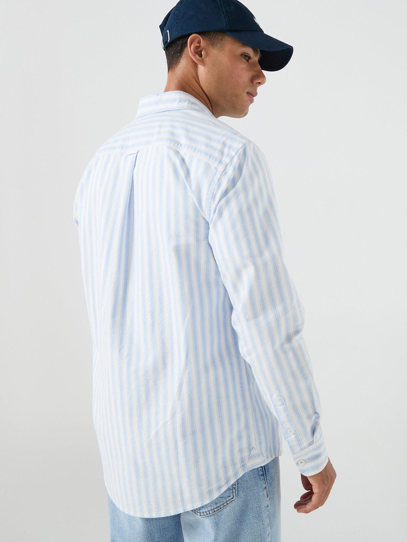 Image 2 of 6 of Tommy Jeans Regular Stripe Oxford Long Sleeve Shirt - Blue