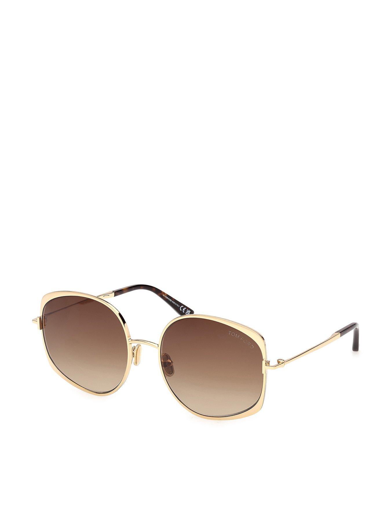 Image 1 of 5 of Tom Ford Abbey-02 Round Sunglasses - Shiny Deep Gold