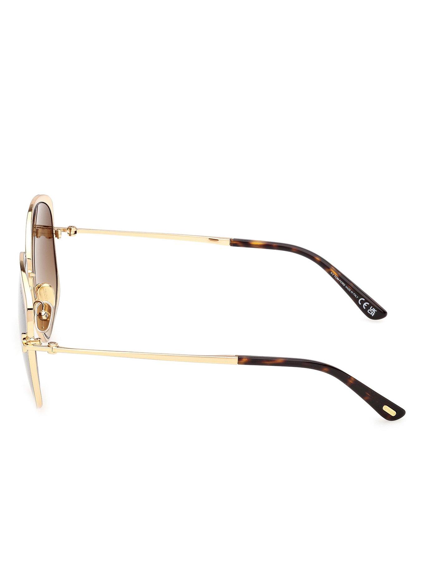 Image 3 of 5 of Tom Ford Abbey-02 Round Sunglasses - Shiny Deep Gold