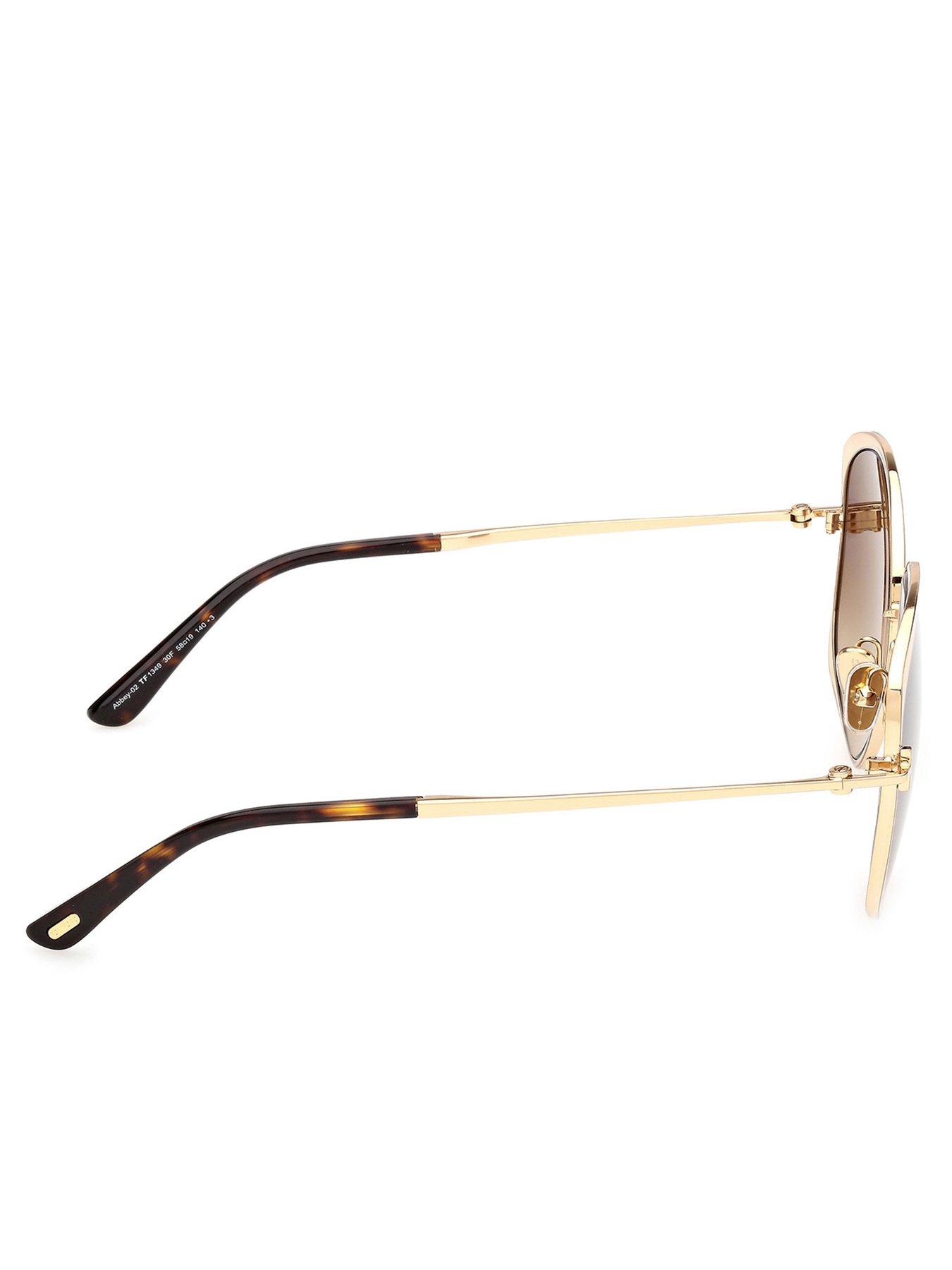 Image 5 of 5 of Tom Ford Abbey-02 Round Sunglasses - Shiny Deep Gold