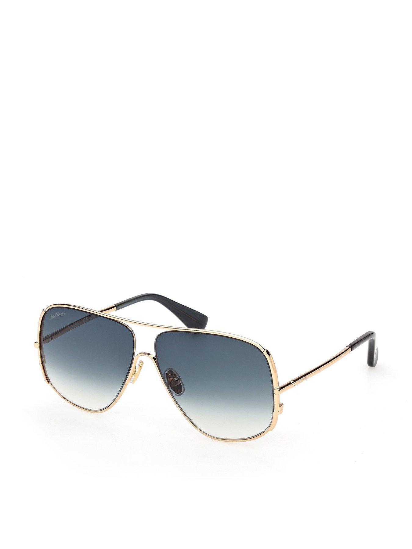 Max Mara Pilot Metal Sunglasses - Shiny Deep Gold