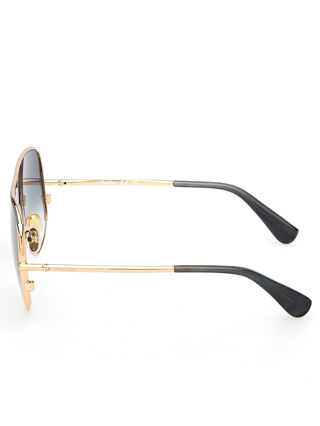 Image 3 of 5 of Max Mara Pilot Metal Sunglasses - Shiny Deep Gold