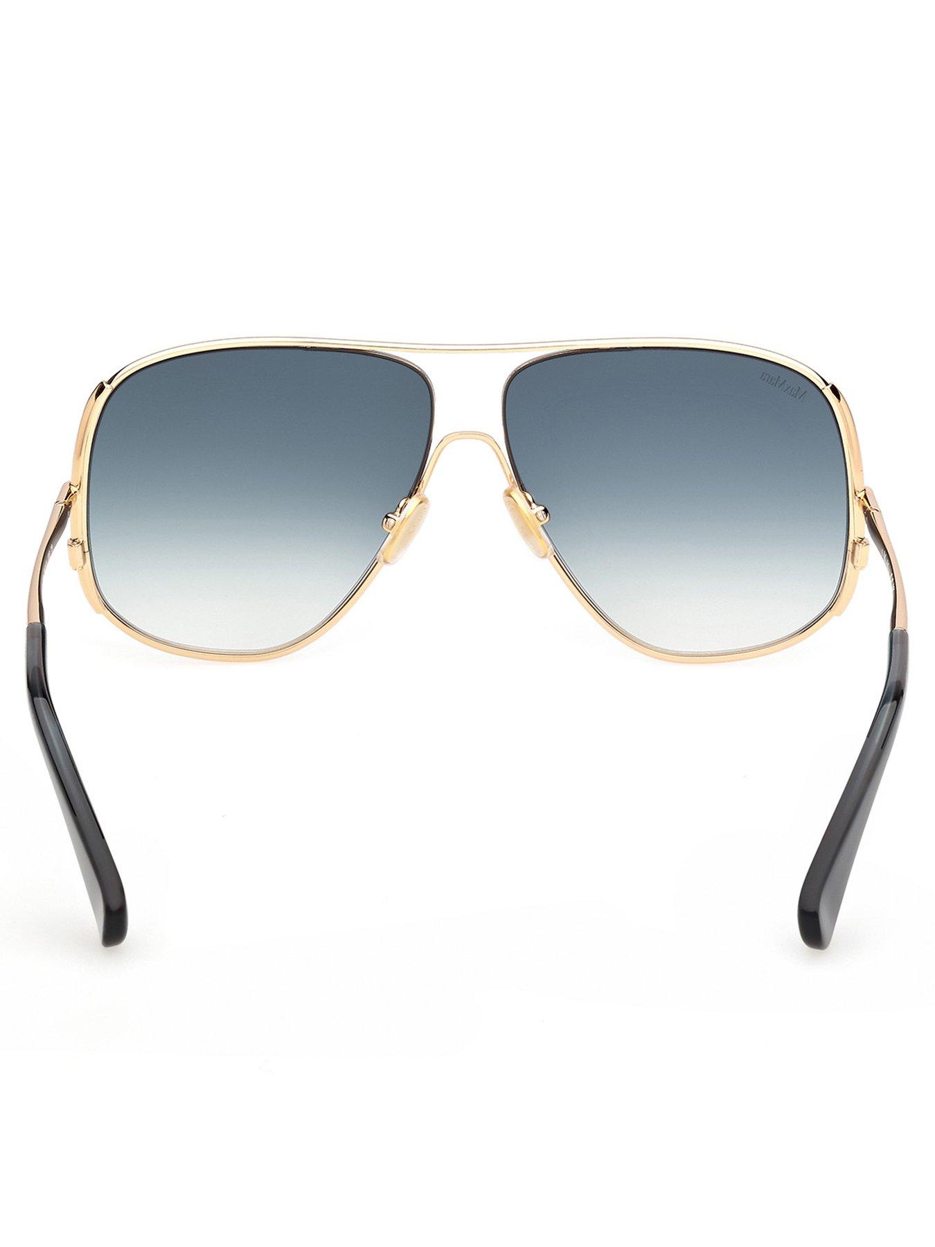 Image 4 of 5 of Max Mara Pilot Metal Sunglasses - Shiny Deep Gold