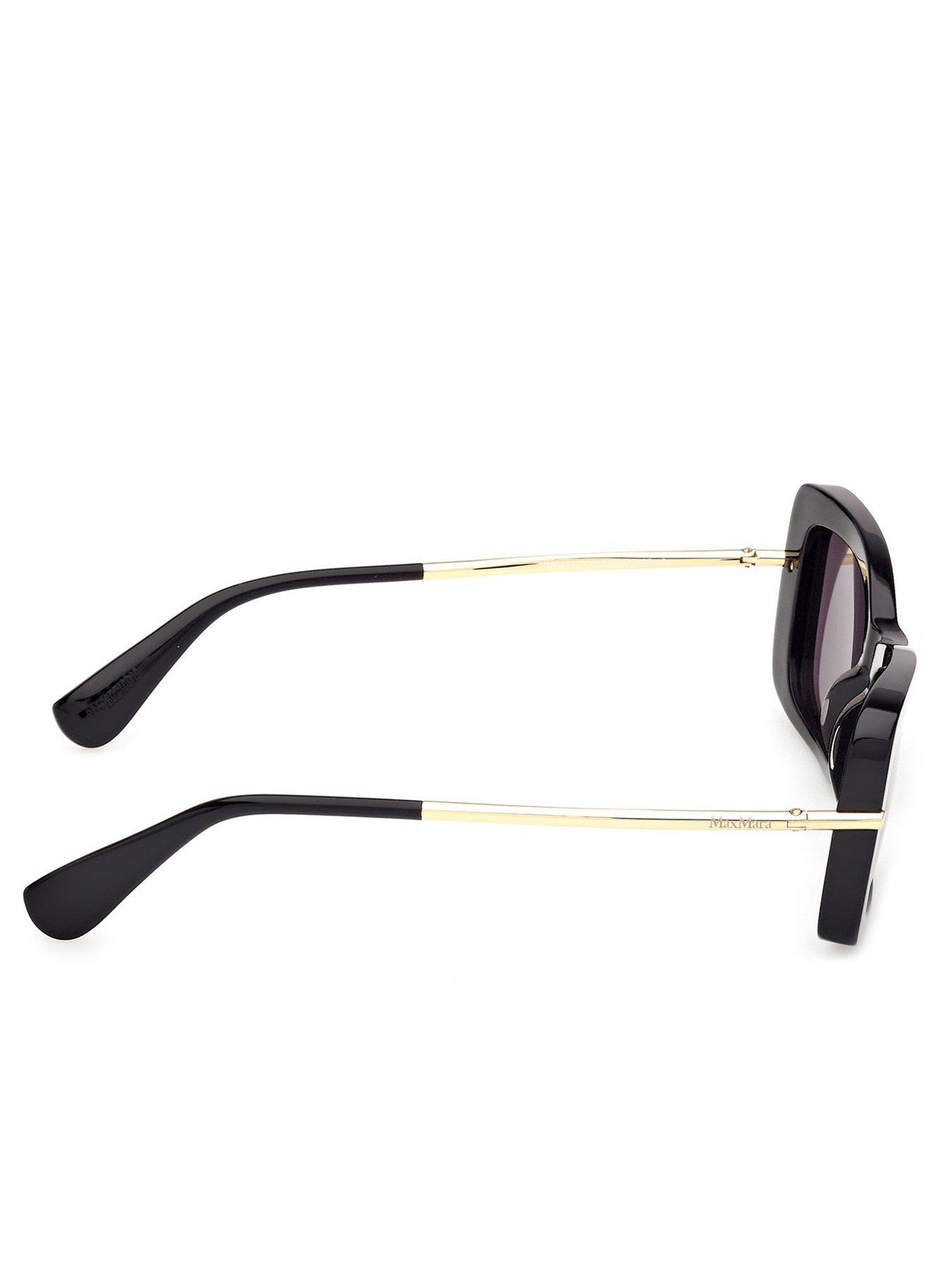 Image 5 of 5 of Max Mara Rectangular Acetate Sunglasses - Shiny Black