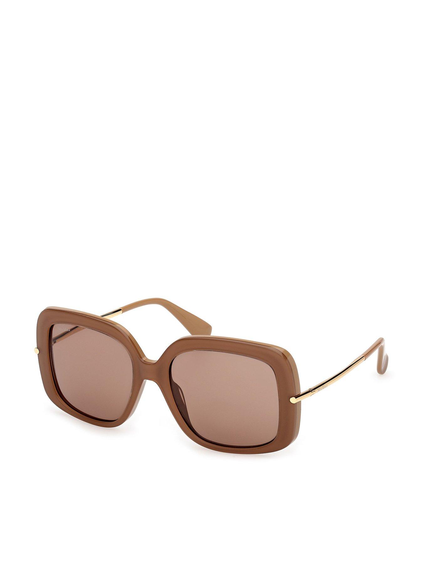 Max Mara Round Acetate Sunglasses - Mattew Light Brown