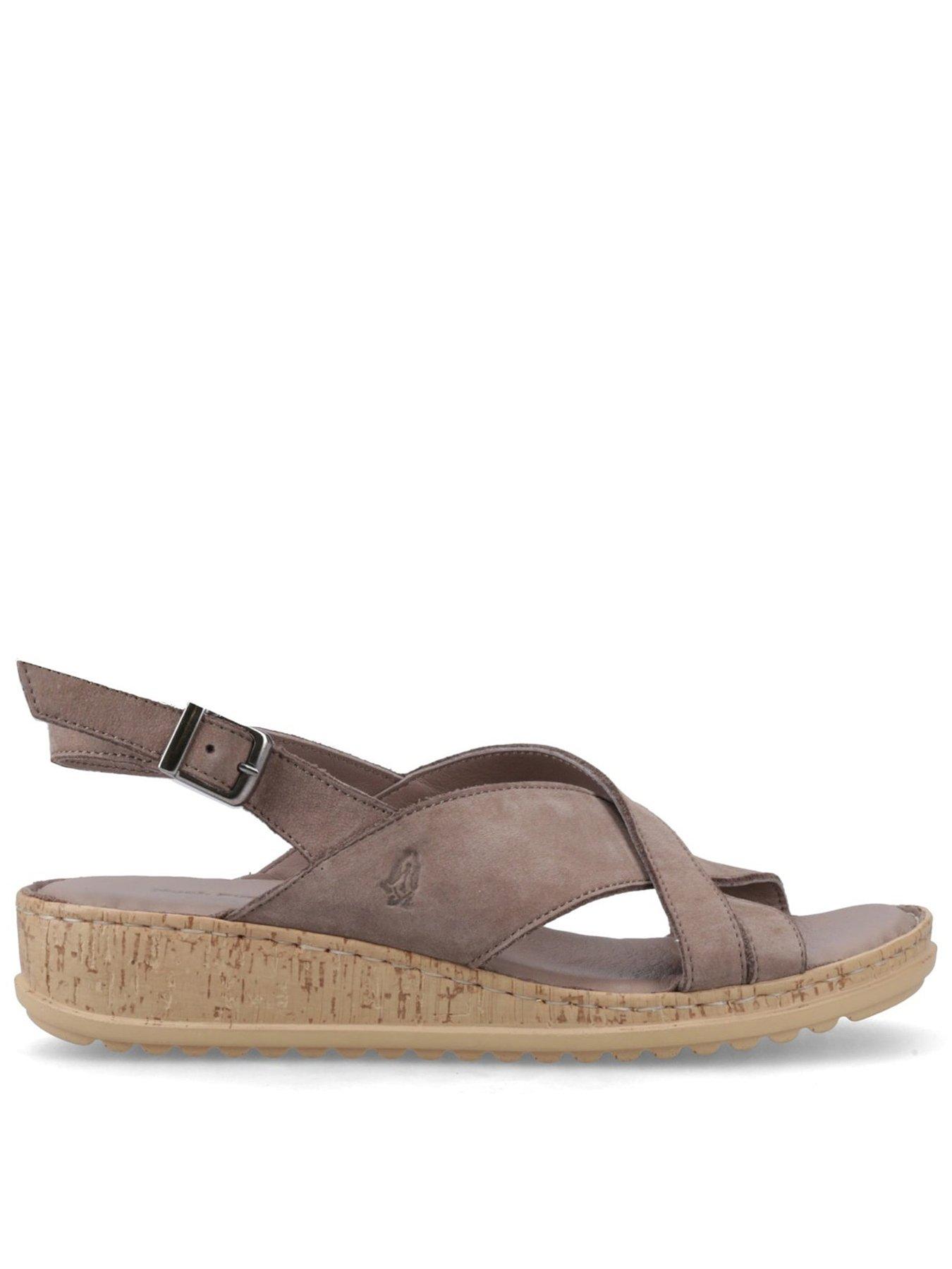 Hush Puppies Elena Cross Over Wedge-fossil Nubuck