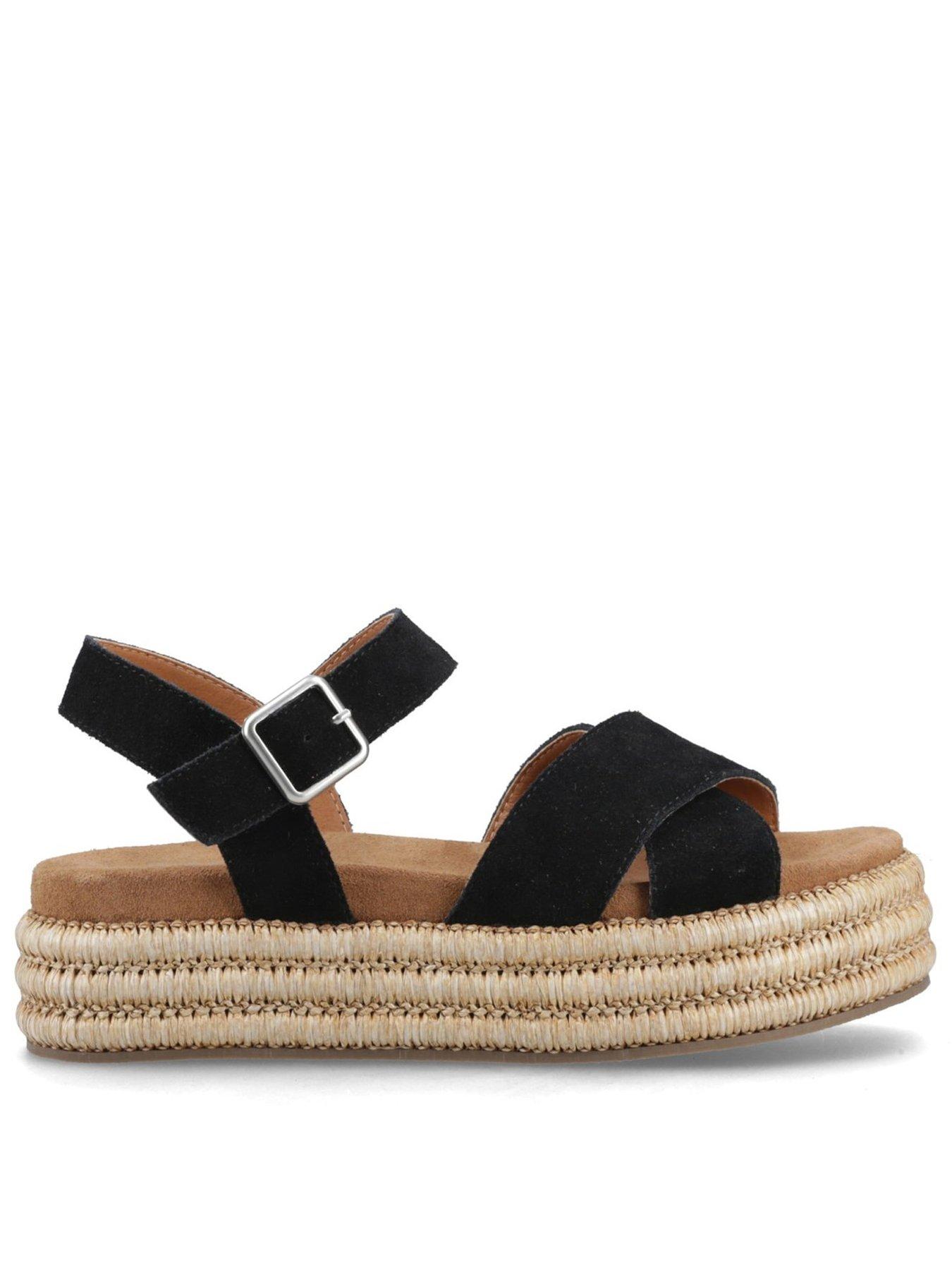 Image 1 of 5 of Hush Puppies Rosa Raffia Sandal-black