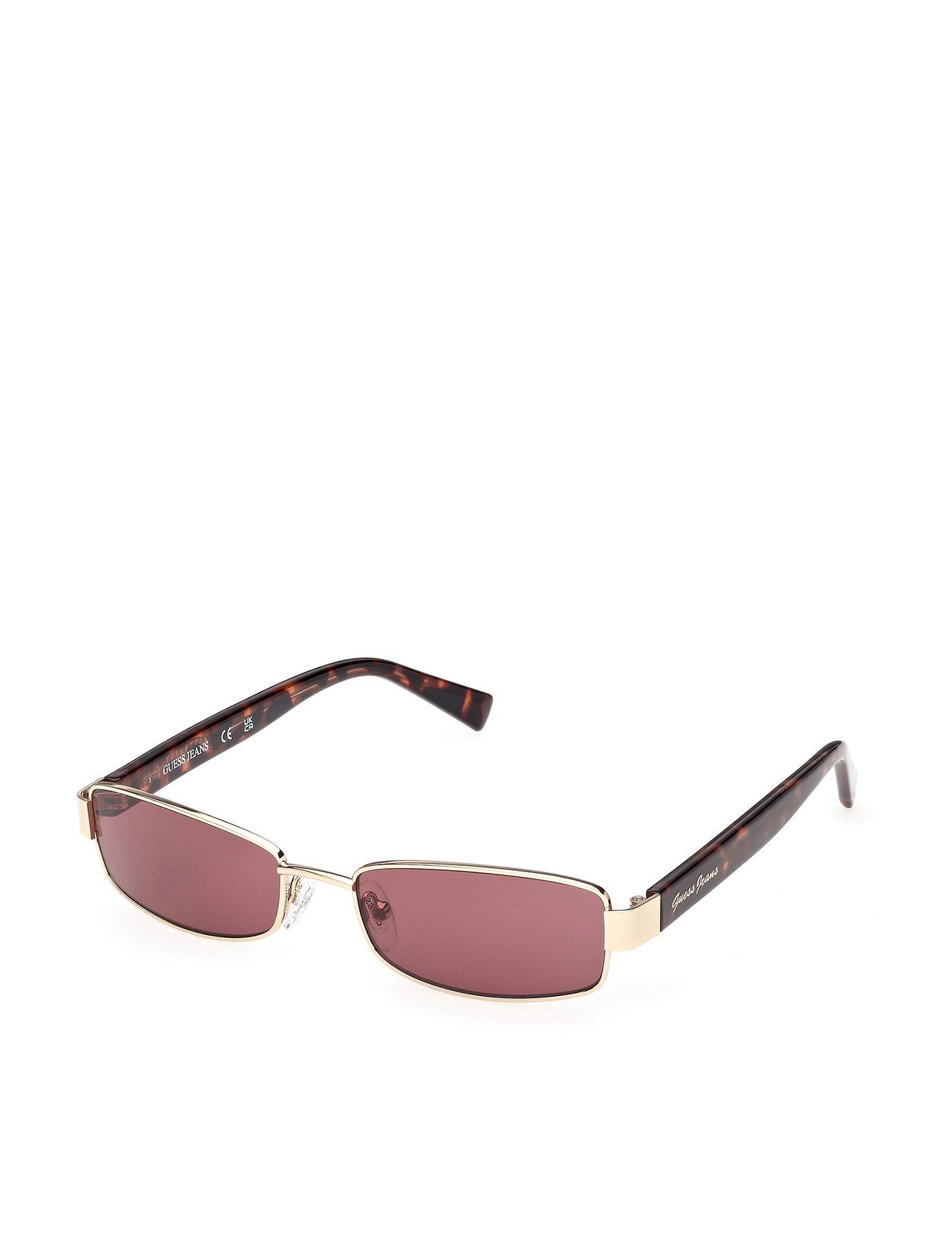 Guess Jeans Rectangular Metal Sunglasses - Gold/Other