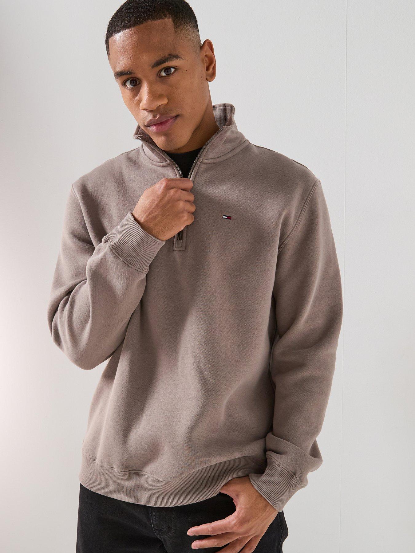 tommy-jeans-14-zip-sweatshirt-brown