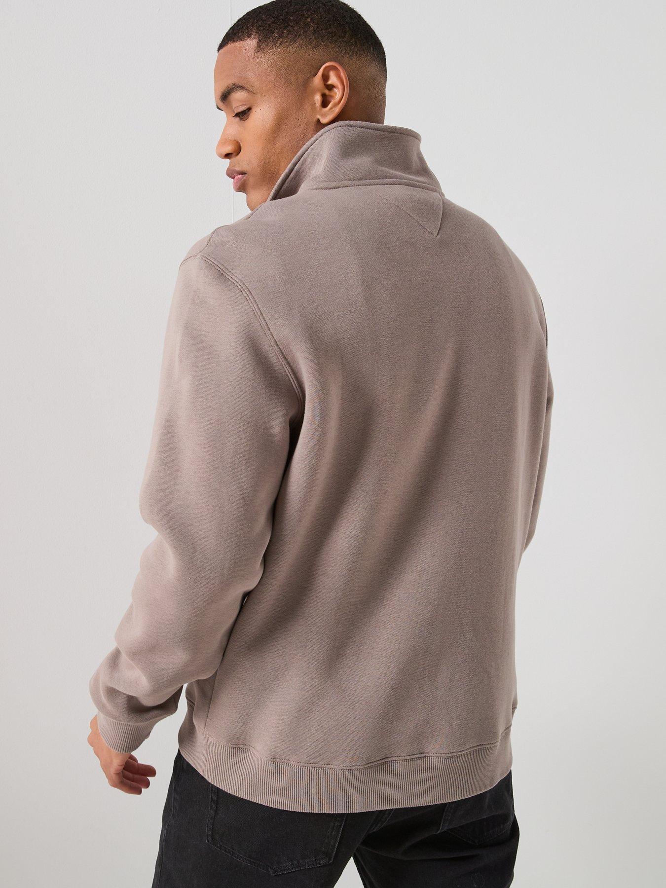 tommy-jeans-14-zip-sweatshirt-brownstillFront