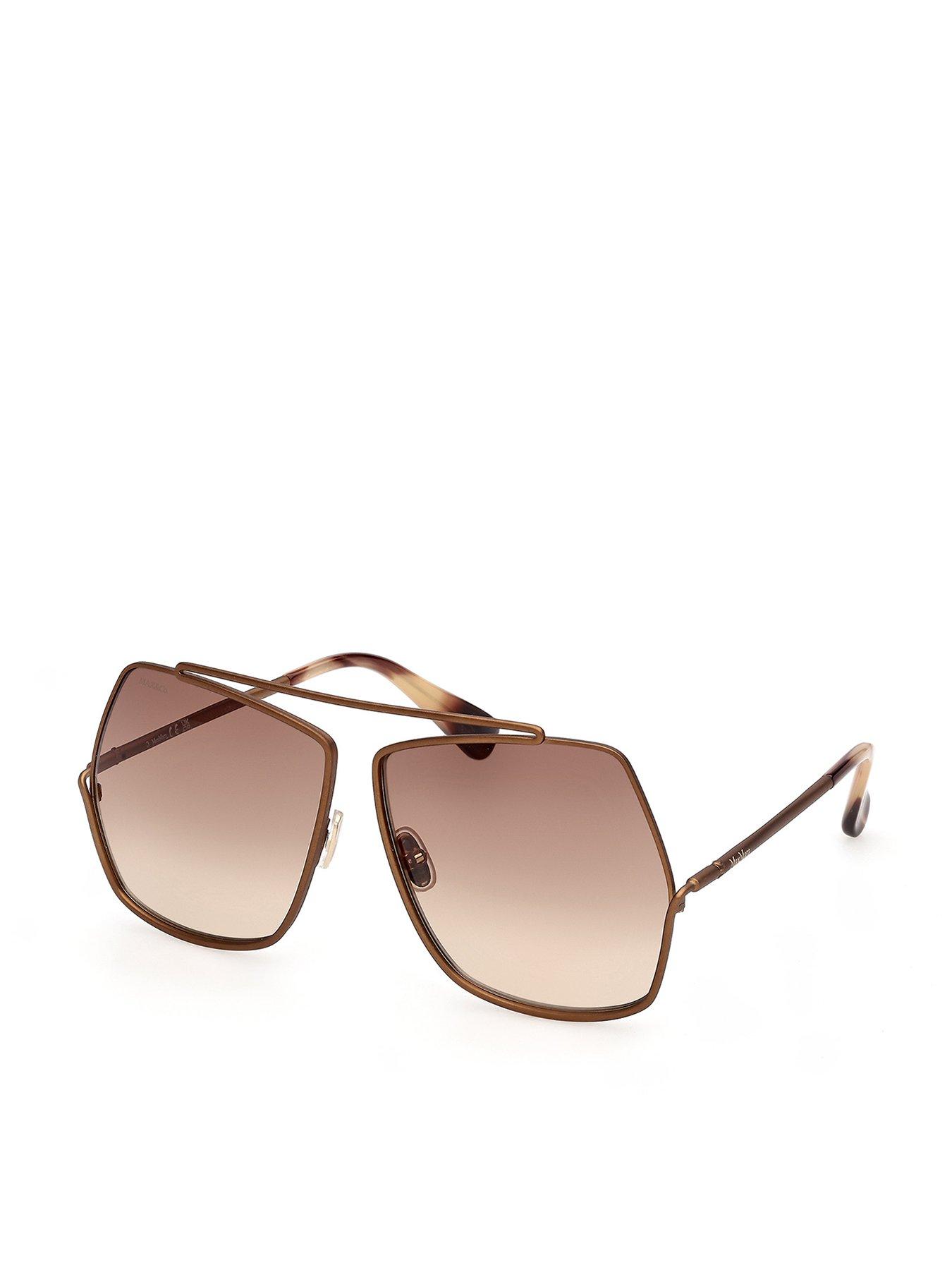 Max Mara Geometric Metal Sunglasses - Light Brown