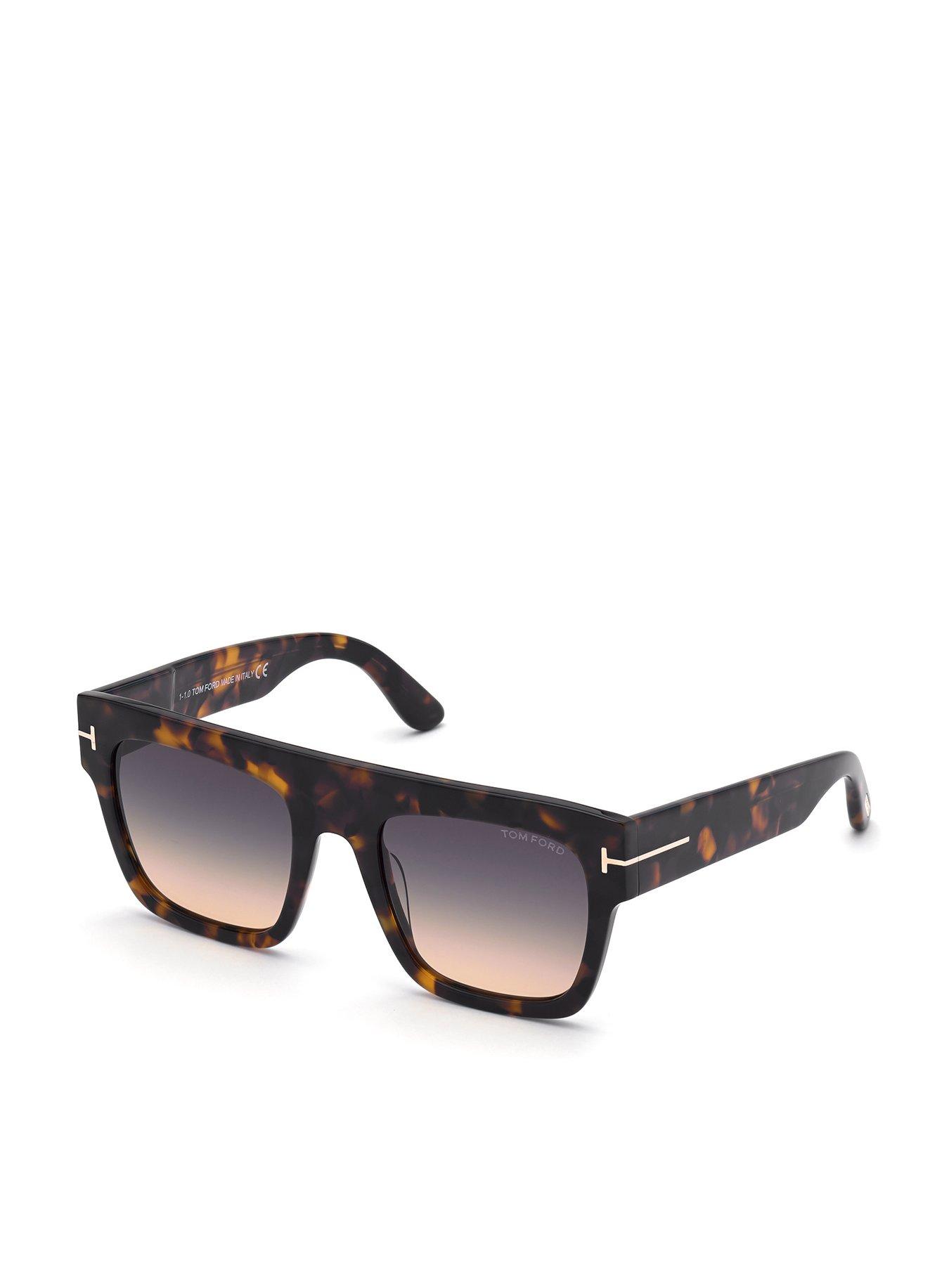Image 1 of 6 of Tom Ford Renee Square Sunglasses - Dark Havana
