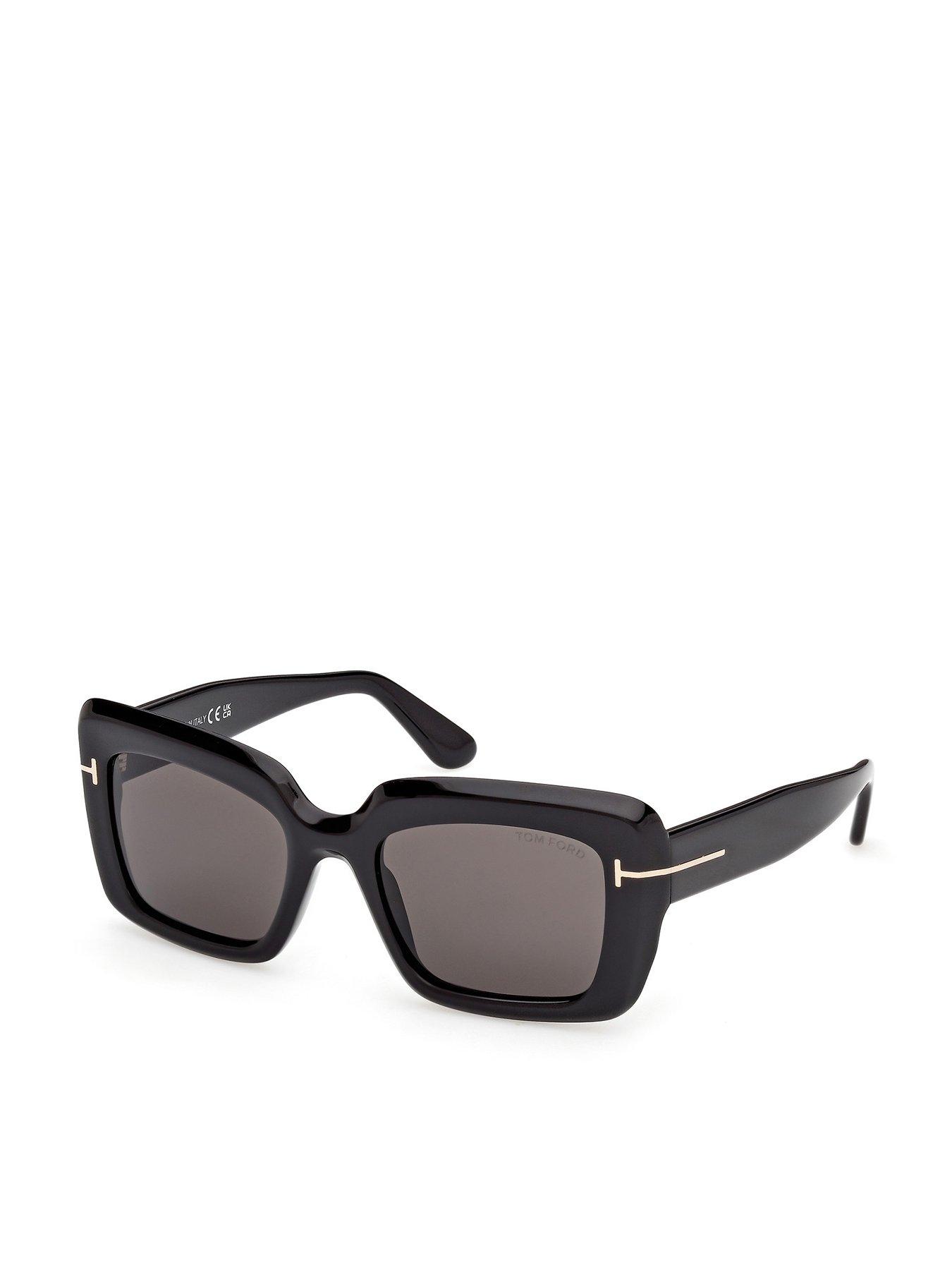 Tom Ford Leila Rectangular Sunglasses - Shiny Black