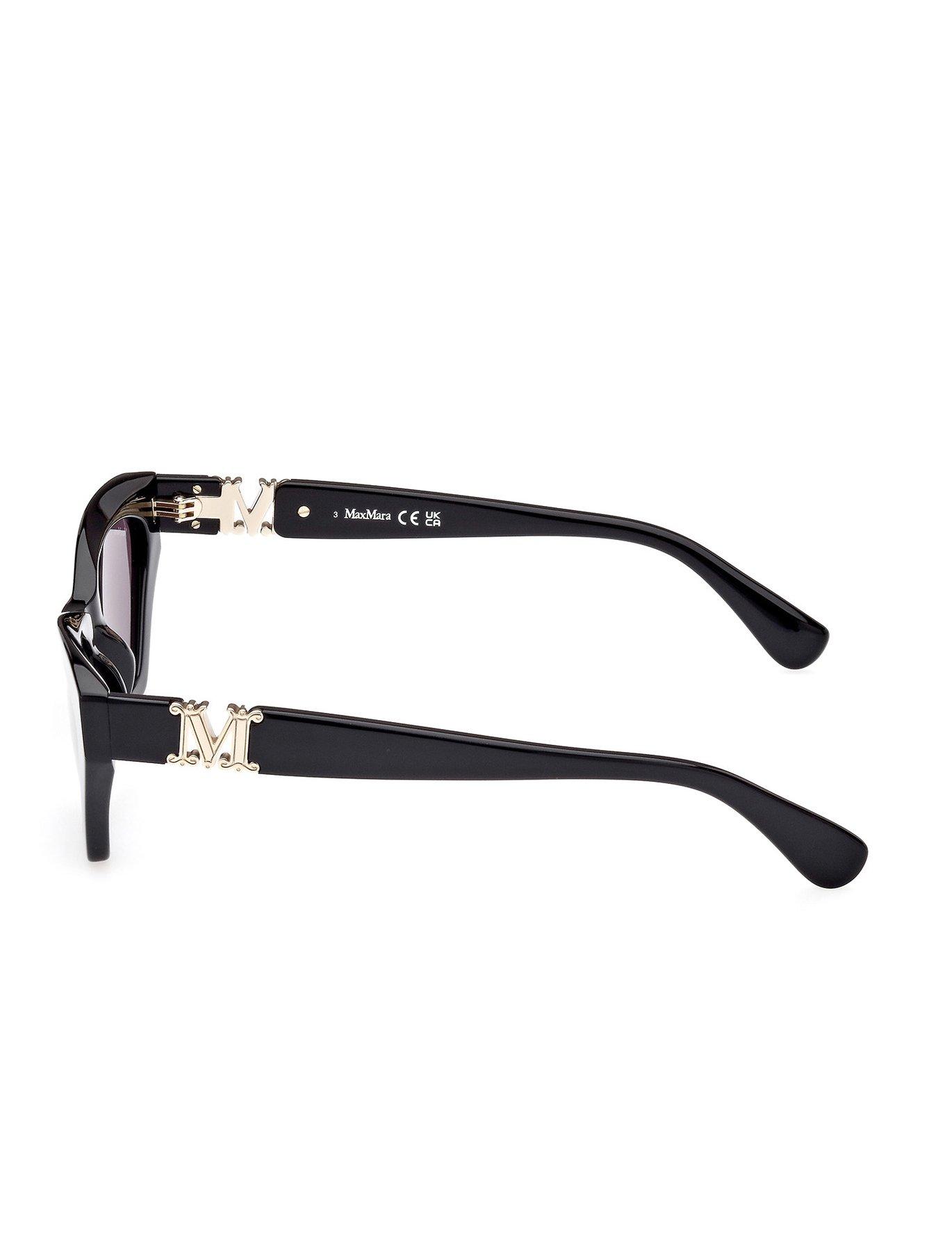 Image 2 of 6 of Max Mara Emme 13 Cat Eye Sunglasses - Shiny Black
