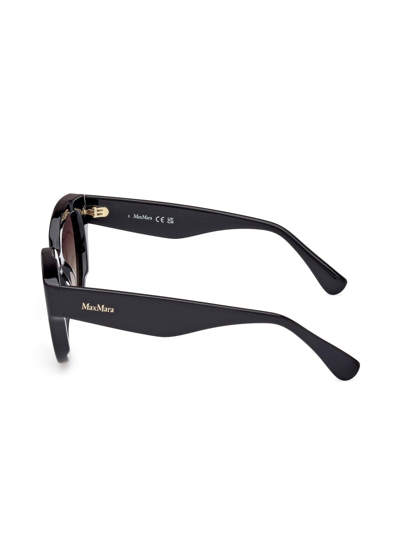 Image 2 of 6 of Max Mara Glimpse Cat Eye Sunglasses - Shiny Black
