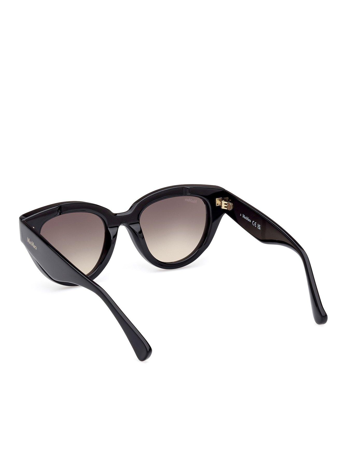 Image 3 of 6 of Max Mara Glimpse Cat Eye Sunglasses - Shiny Black