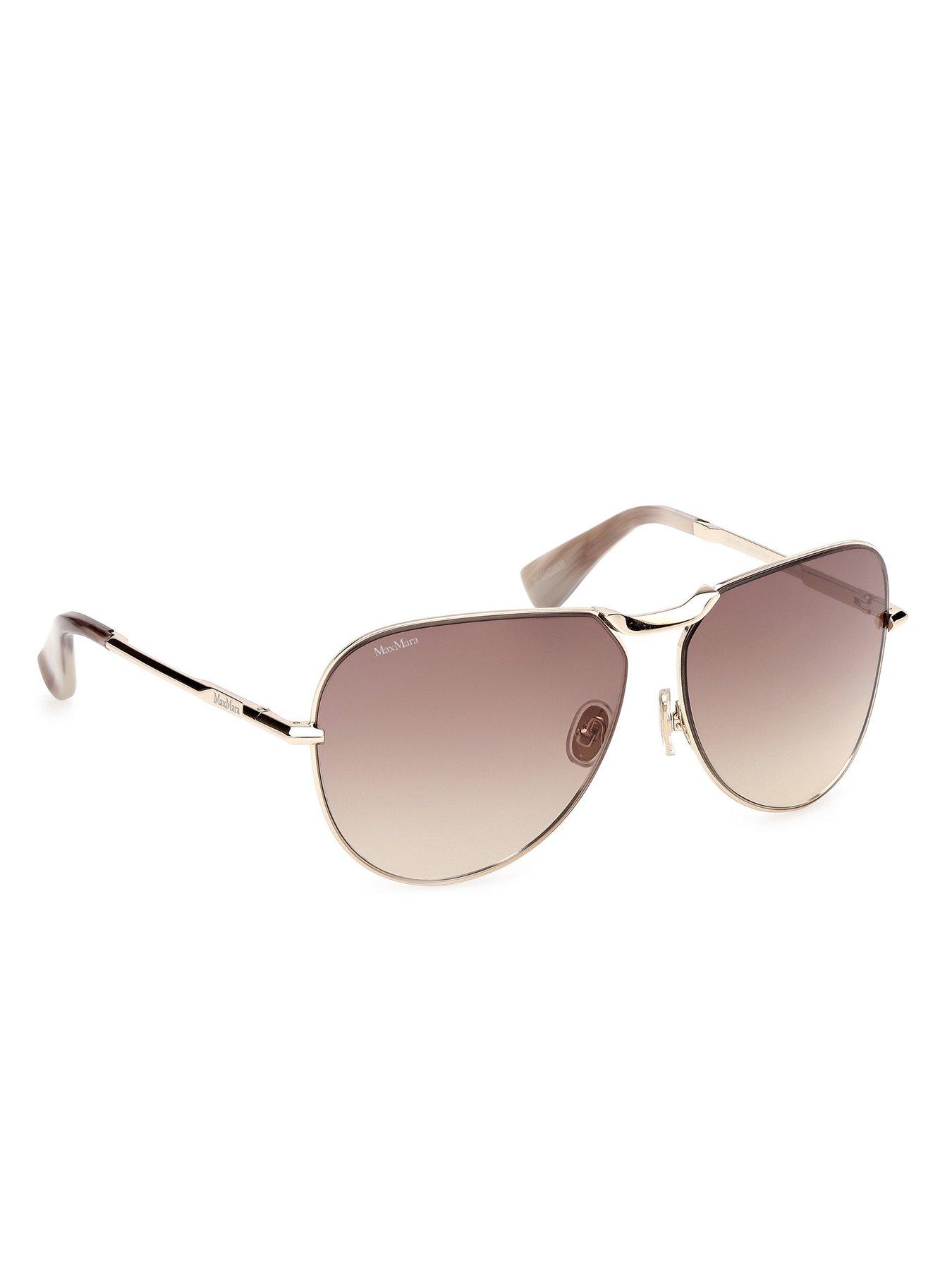 Image 6 of 6 of Max Mara Miller 2 Pilot Sunglasses - Gold