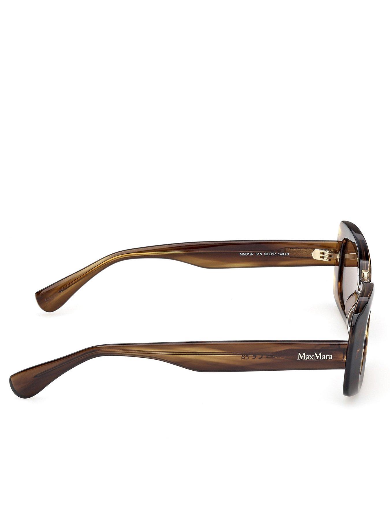 Image 5 of 5 of Max Mara Rectangular Acetate Sunglasses - Horn Green