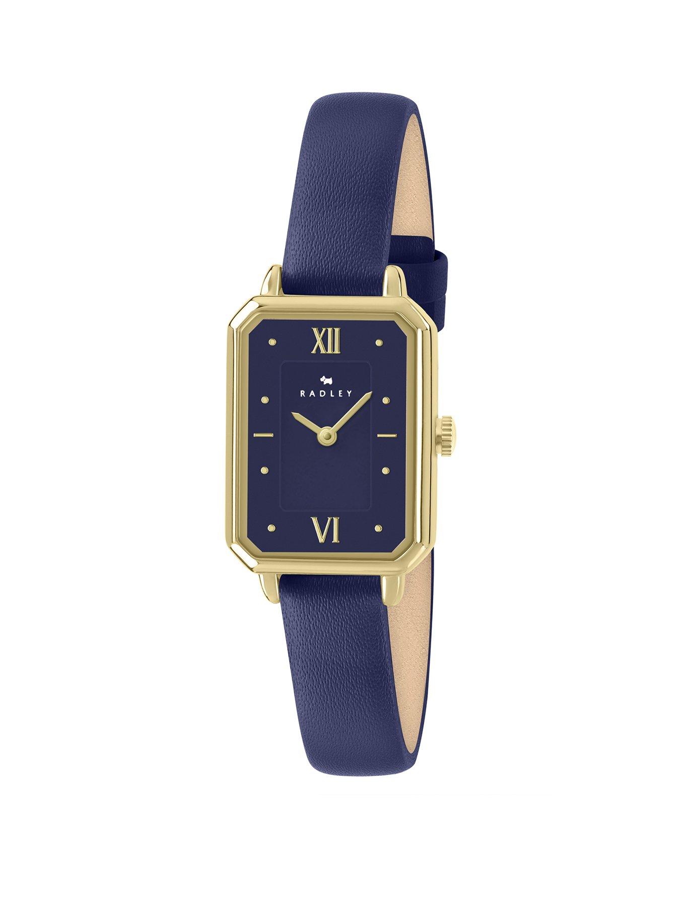 Radley Dawes Avenue Gold Plated Case Ink Leather Strap Watch