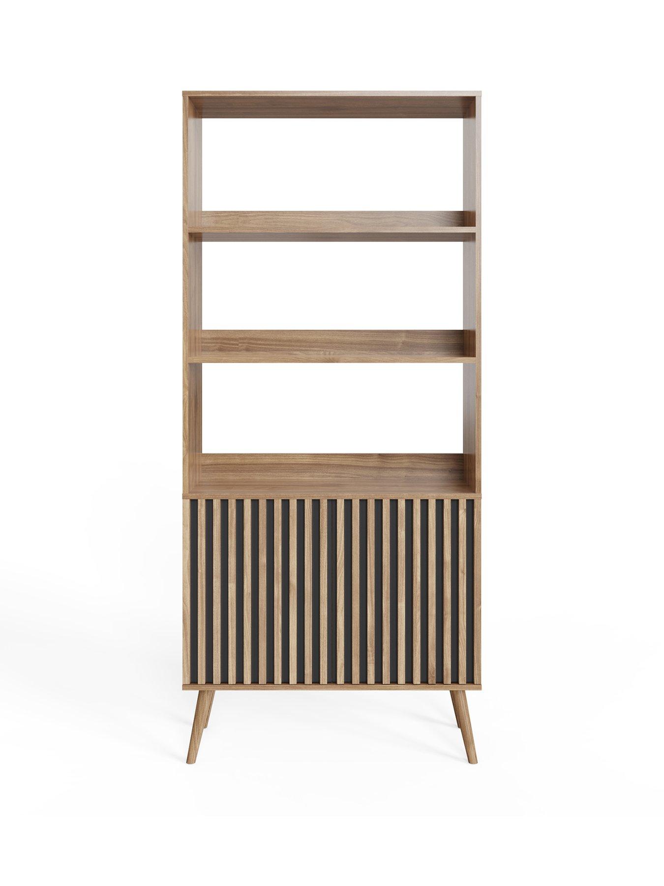 Image 2 of 6 of GFW Rowen Storage Bookcase - Oak/Black&nbsp;- FSC&reg; Certified