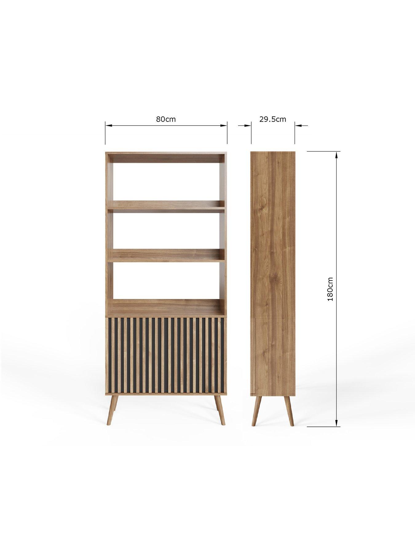Image 6 of 6 of GFW Rowen Storage Bookcase - Oak/Black&nbsp;- FSC&reg; Certified