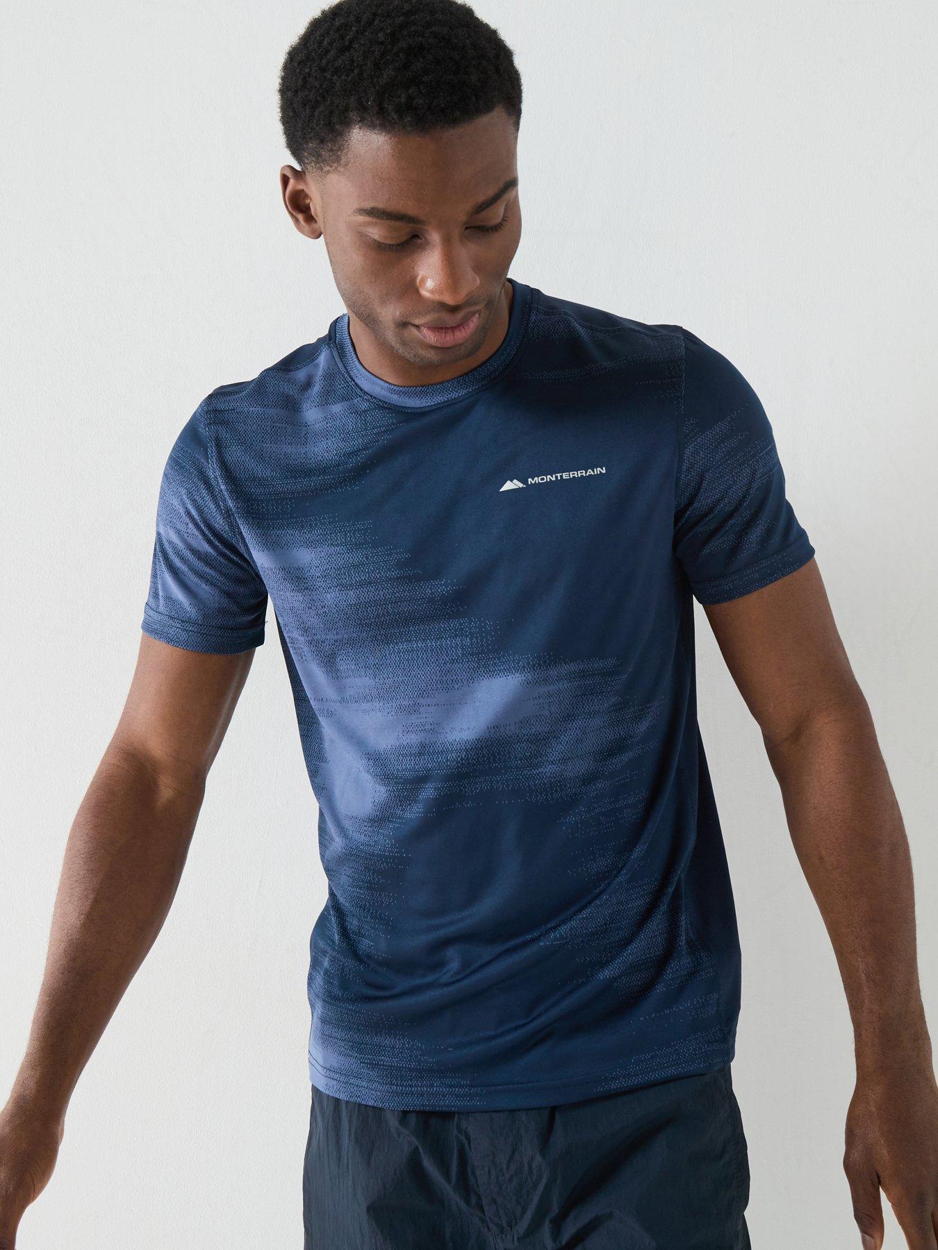 Monterrain Mens Stability Jacquard T-Shirt - Blue