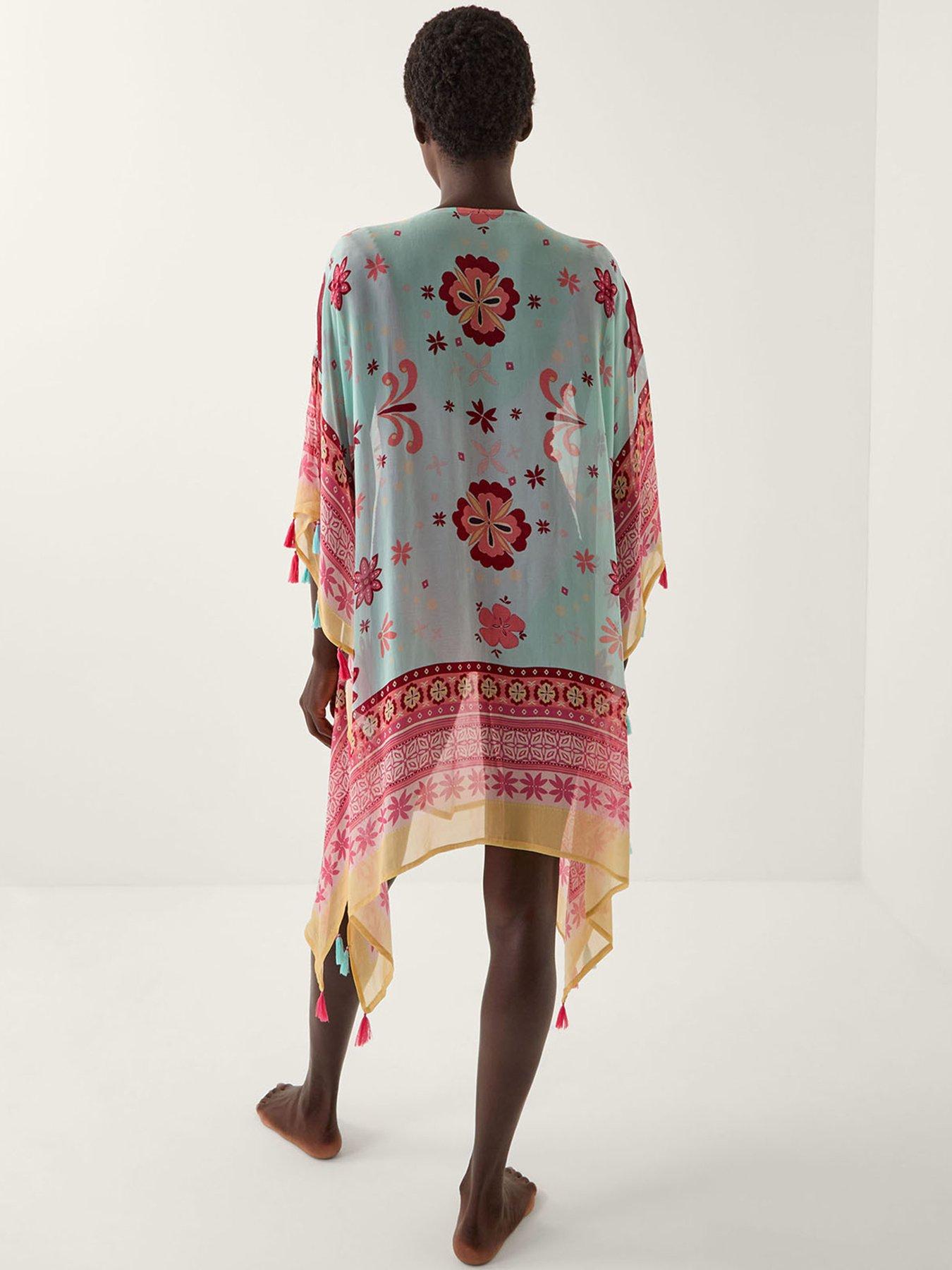 Image 2 of 5 of Monsoon Abbie Floral Cover Up - Blue