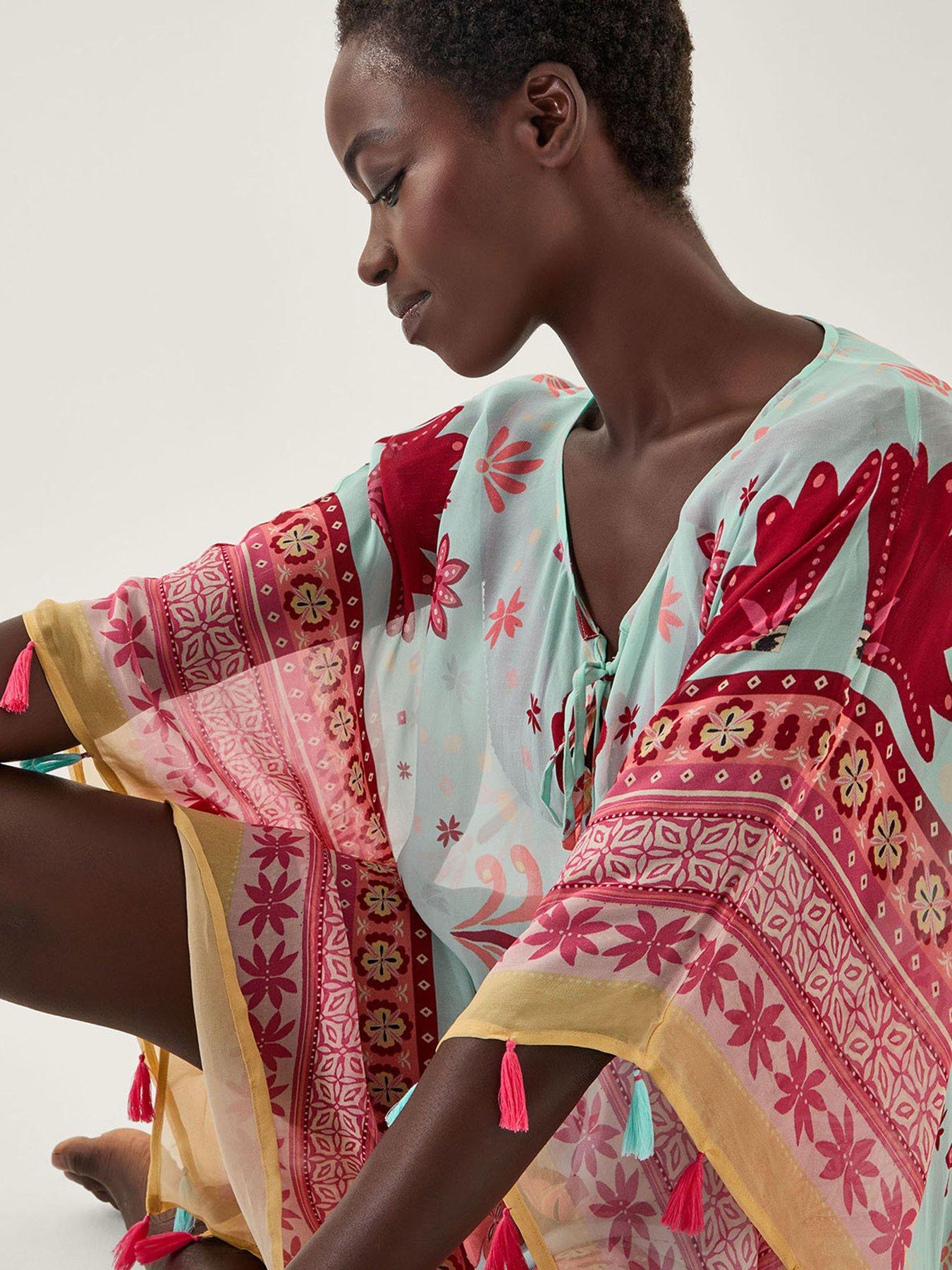 Image 3 of 5 of Monsoon Abbie Floral Cover Up - Blue