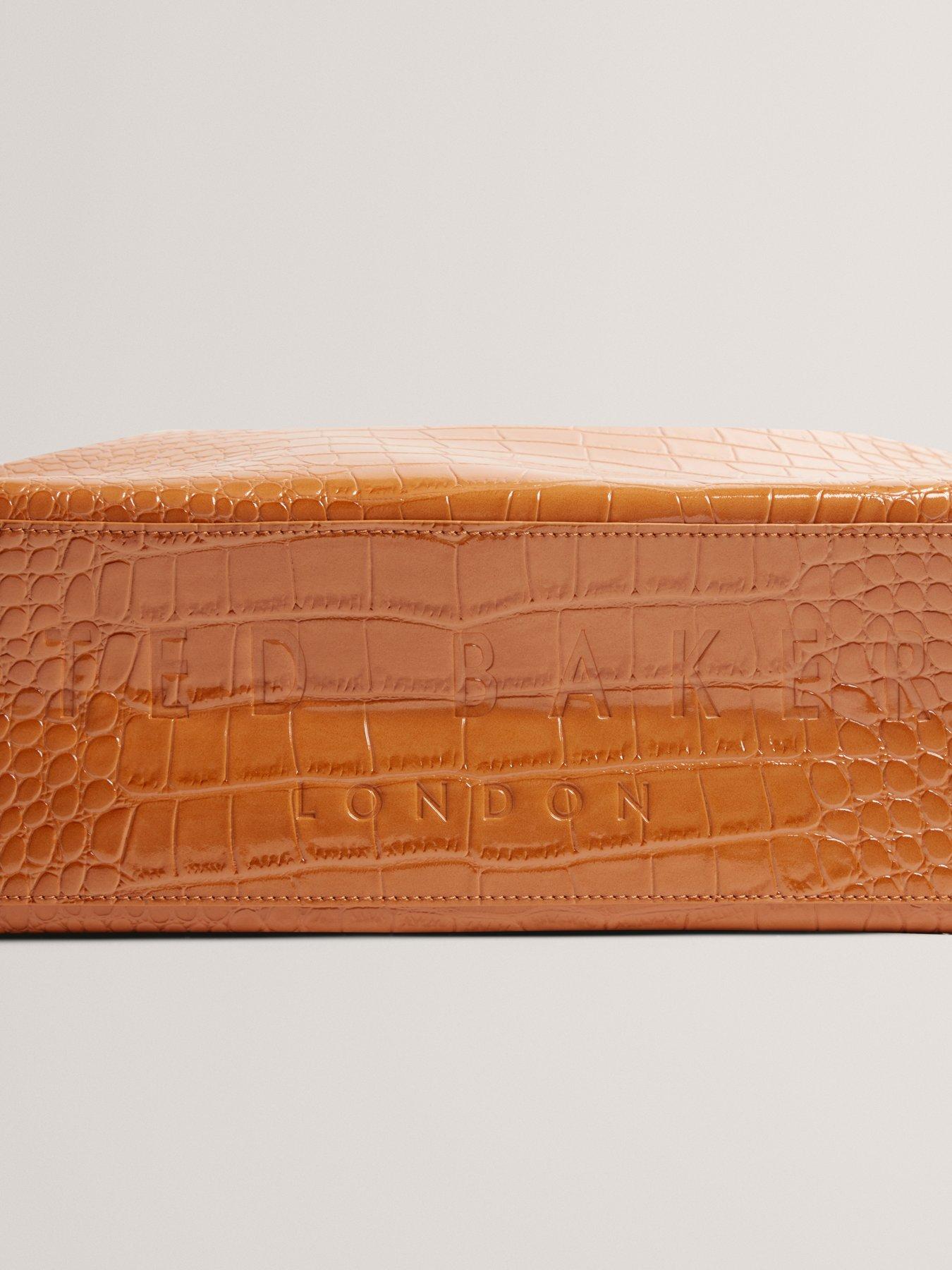 Image 4 of 4 of Ted Baker Croc Effect Elongated Icon Bag - Brown