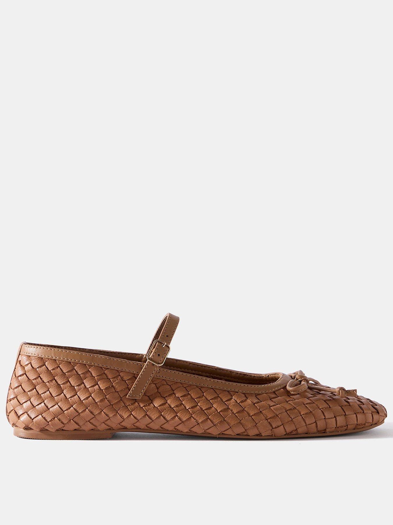 Mint Velvet Charley Leather Woven Pump