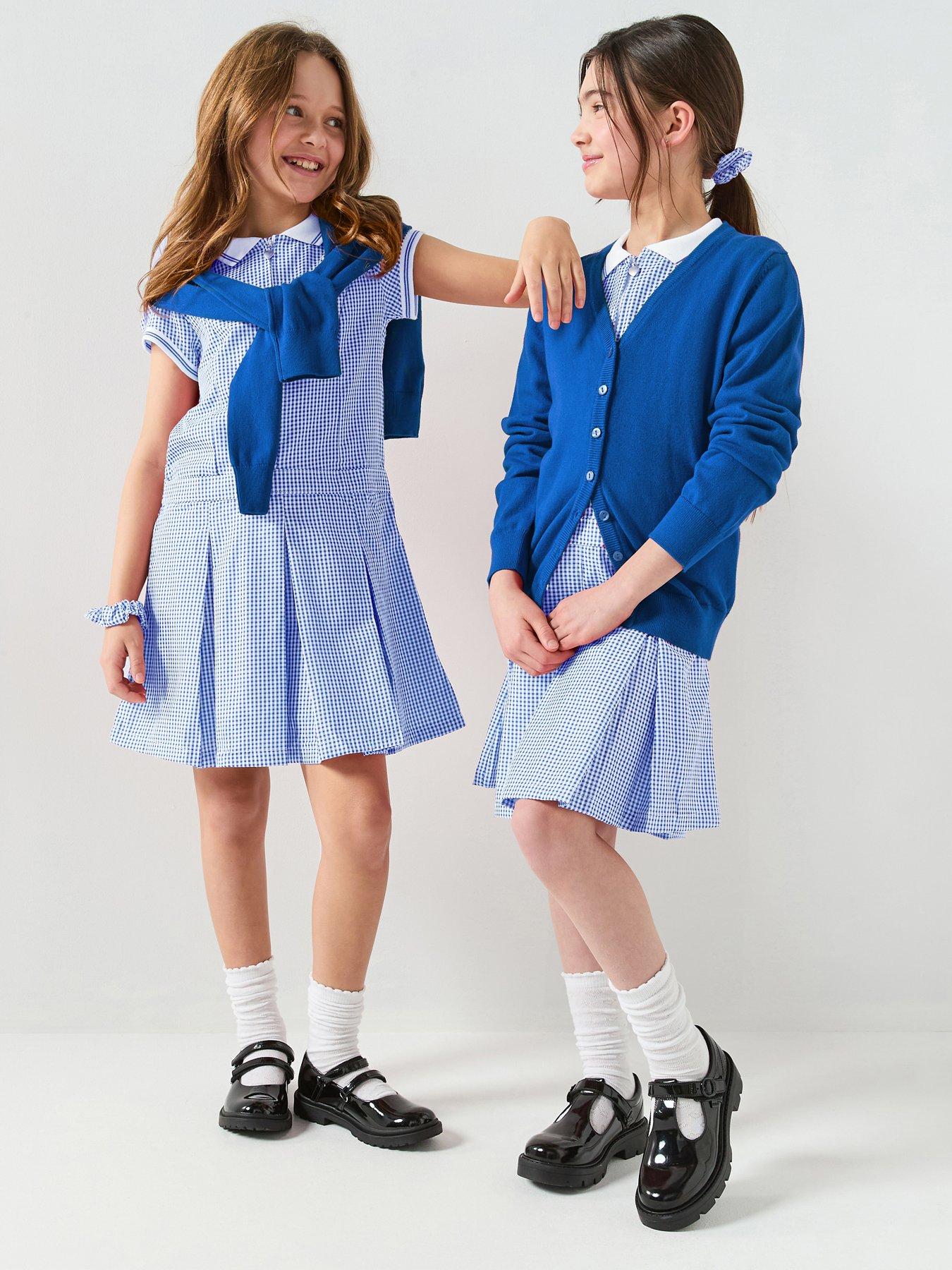 Image 1 of 1 of The Very Collection Blue Gingham School Dress