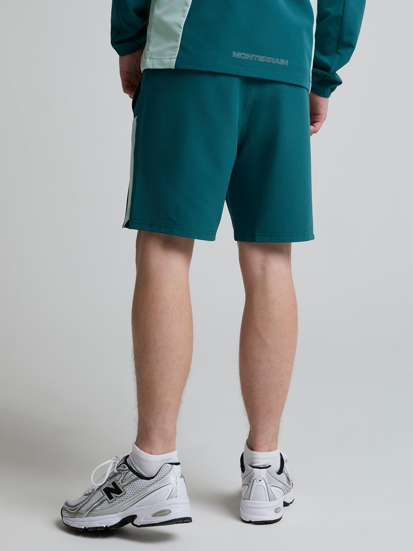 monterrain-kids-deflect-woven-shorts-greenstillFront