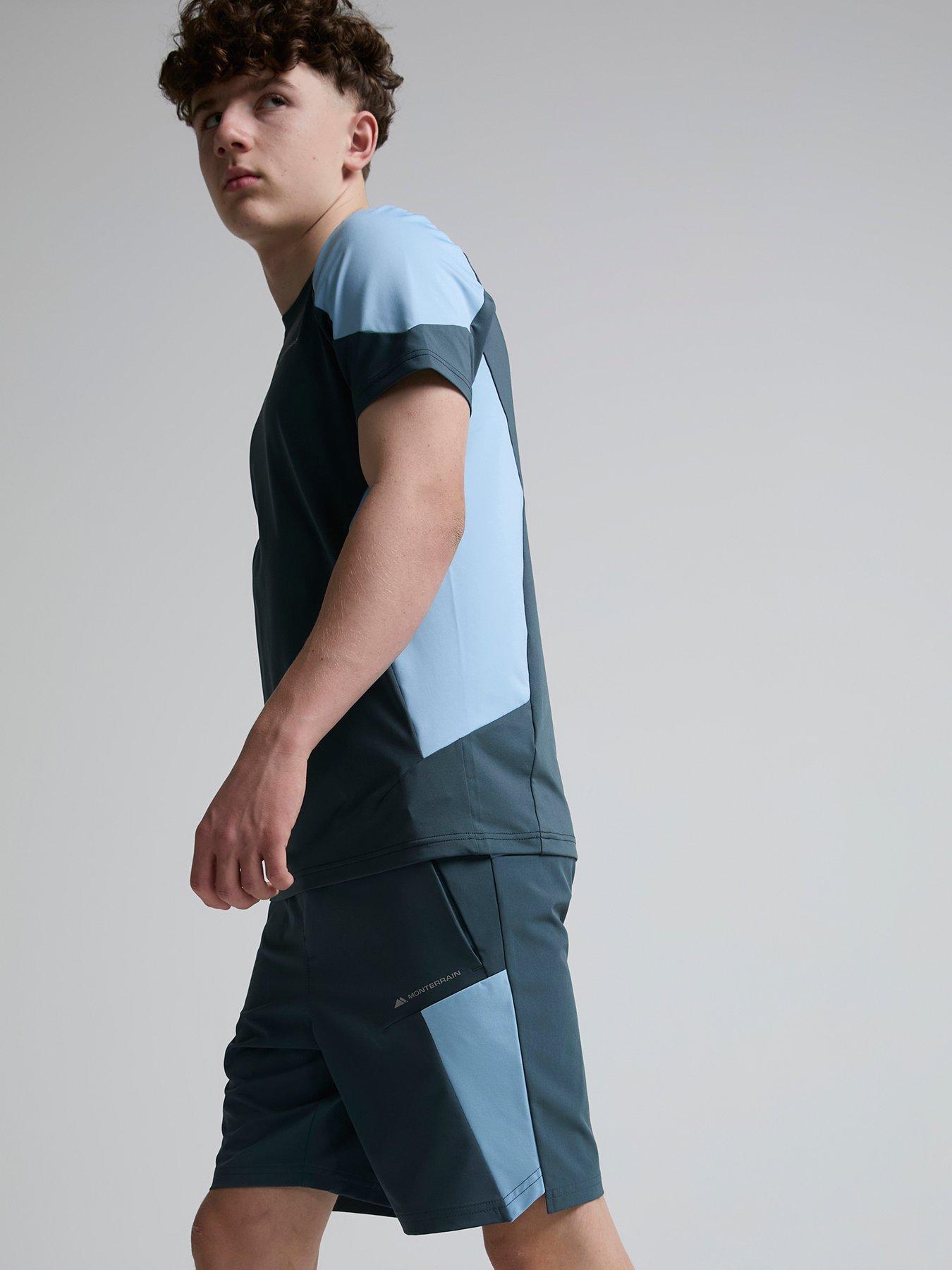 monterrain-kids-defelect-woven-short-blueoutfit