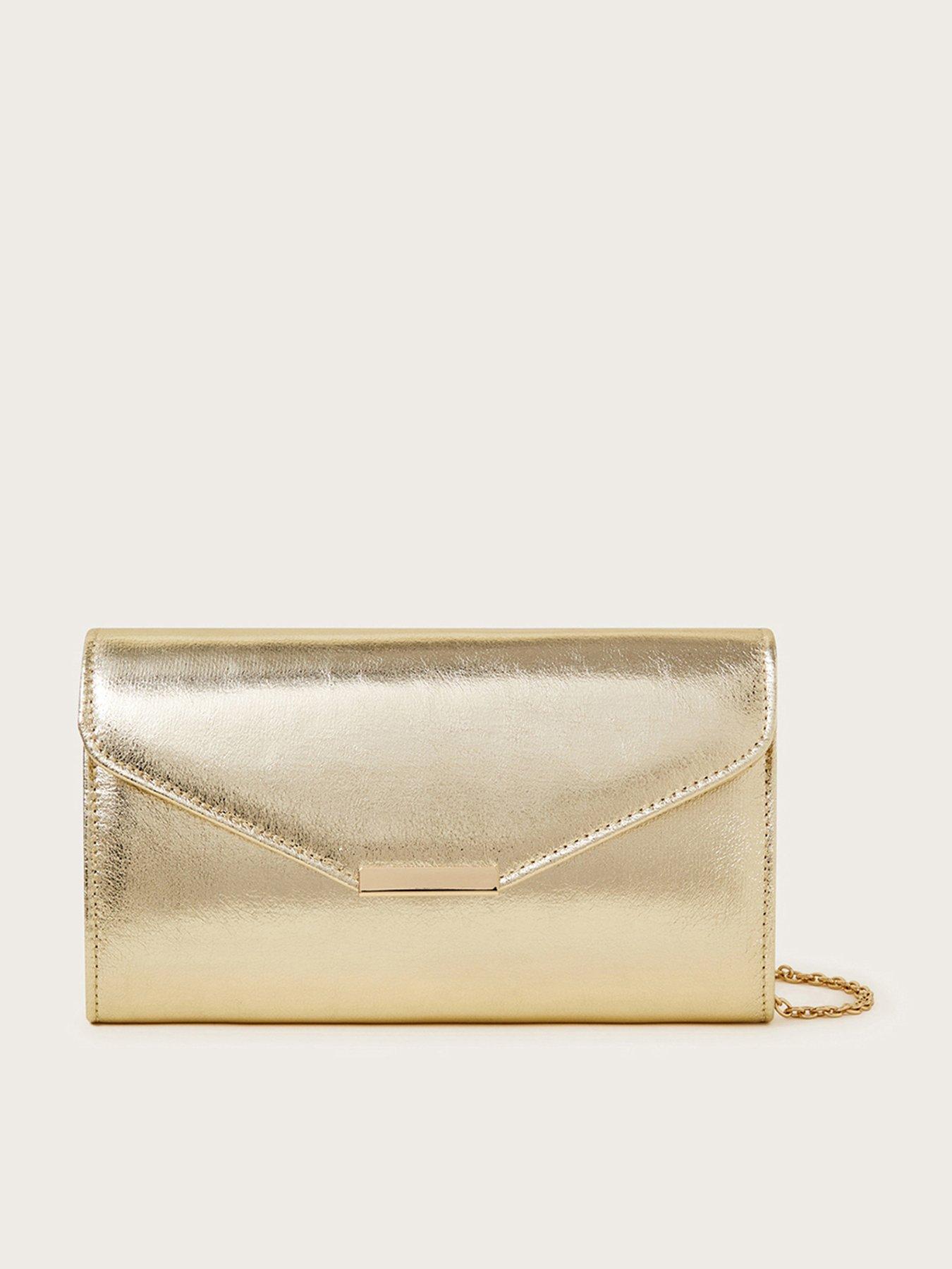 Monsoon Metallic Clutch Bag - Gold