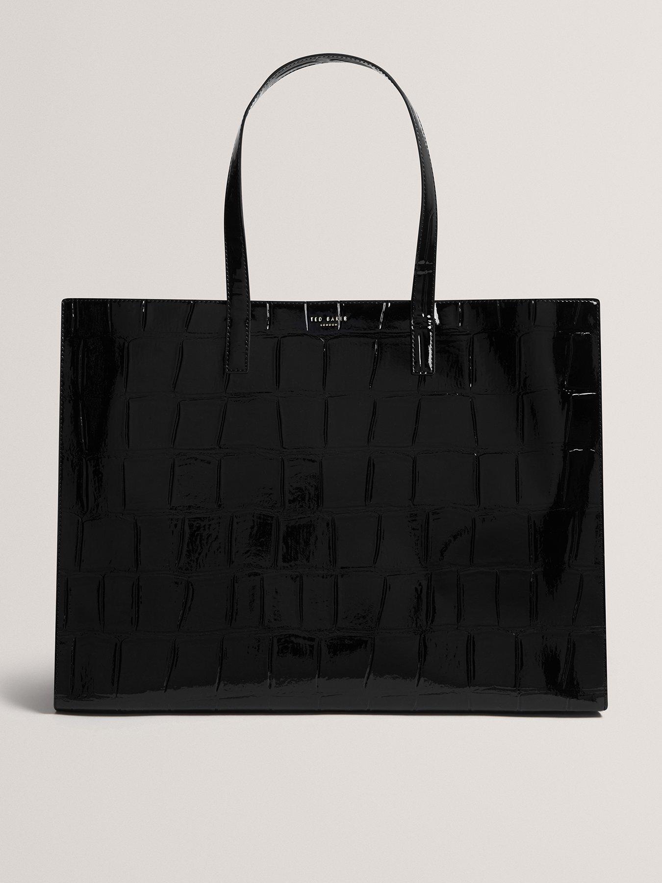 ted-baker-croc-effect-wide-icon-tote-bag-blackfront