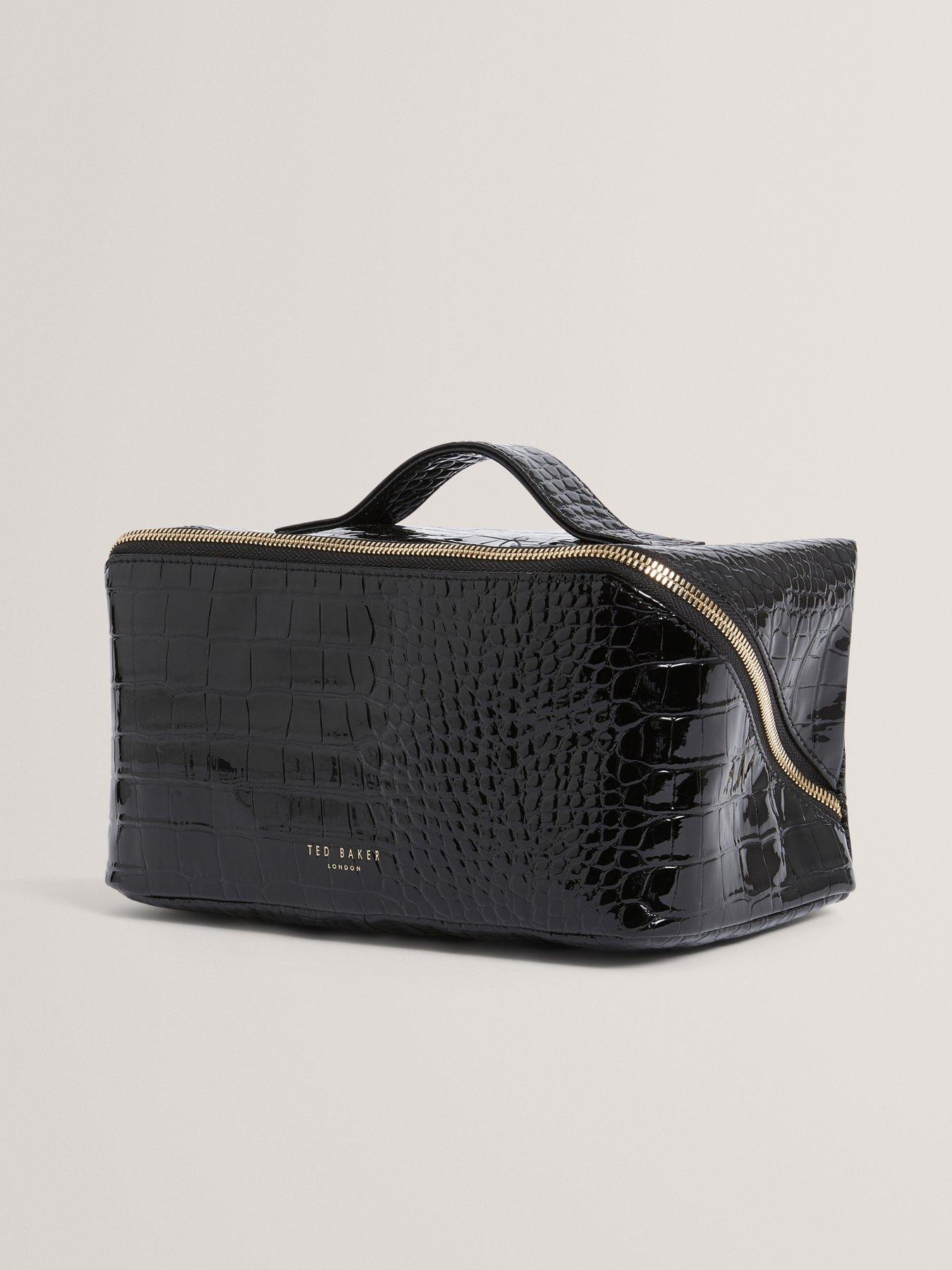 Image 2 of 4 of Ted Baker Croc Effect Make Up Bag - Black