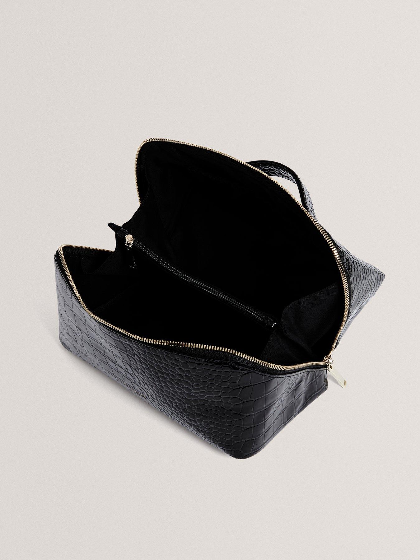 Image 4 of 4 of Ted Baker Croc Effect Make Up Bag - Black