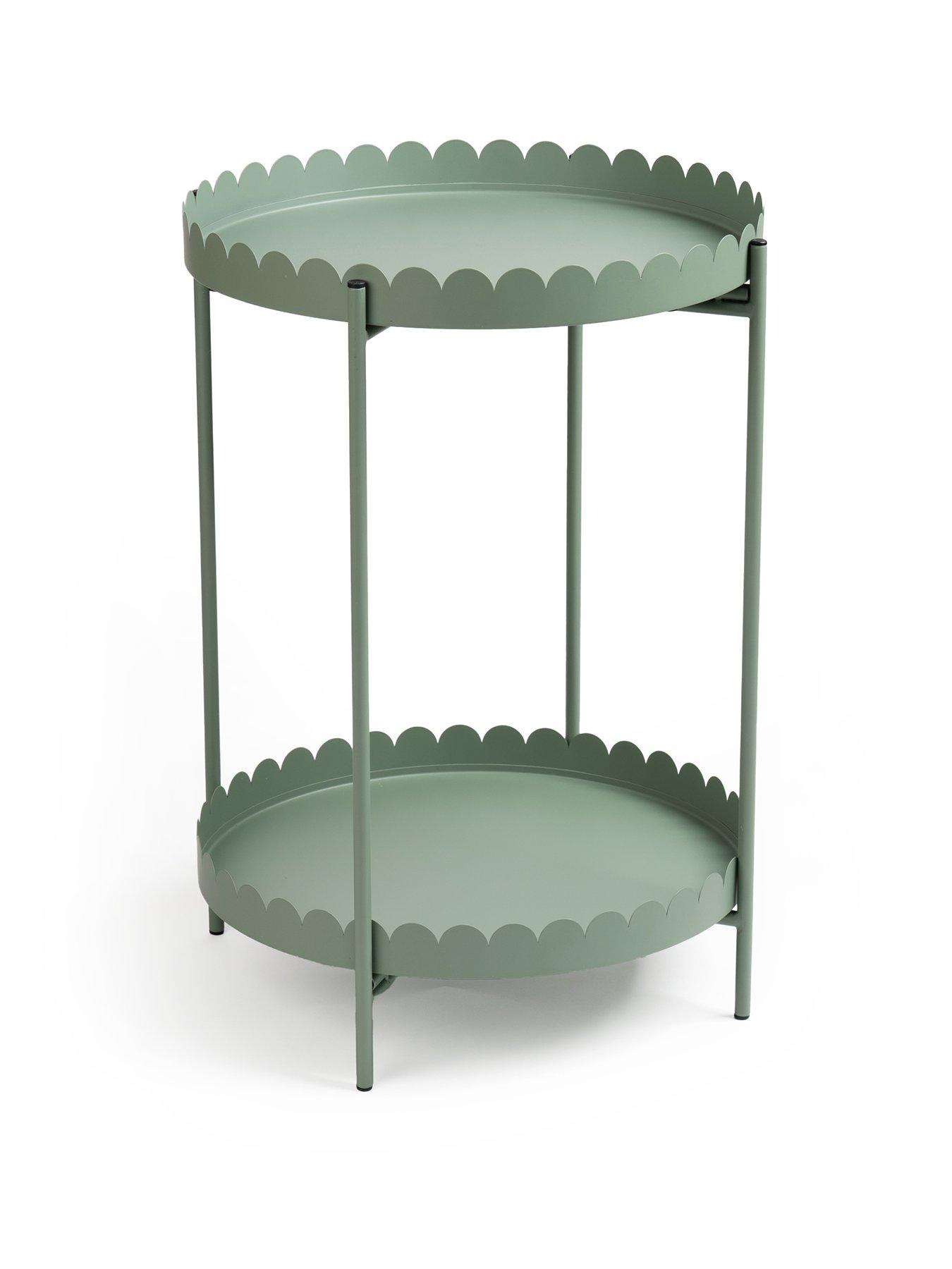 Image 2 of 4 of Scottish Everlastings Round Scallop Table - Green